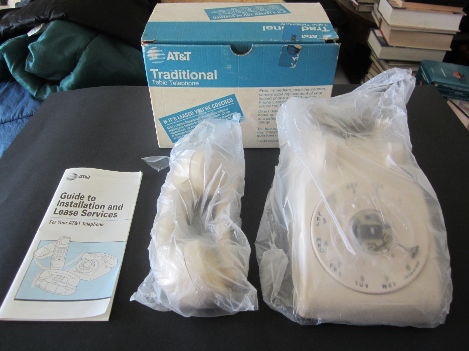 Vintage AT&T Traditional Desk Rotary Dial Telephone Beige / Ivory In Box Vintage AT&T Traditional Desk Rotary Dial Telephone Beige / Ivory In Box