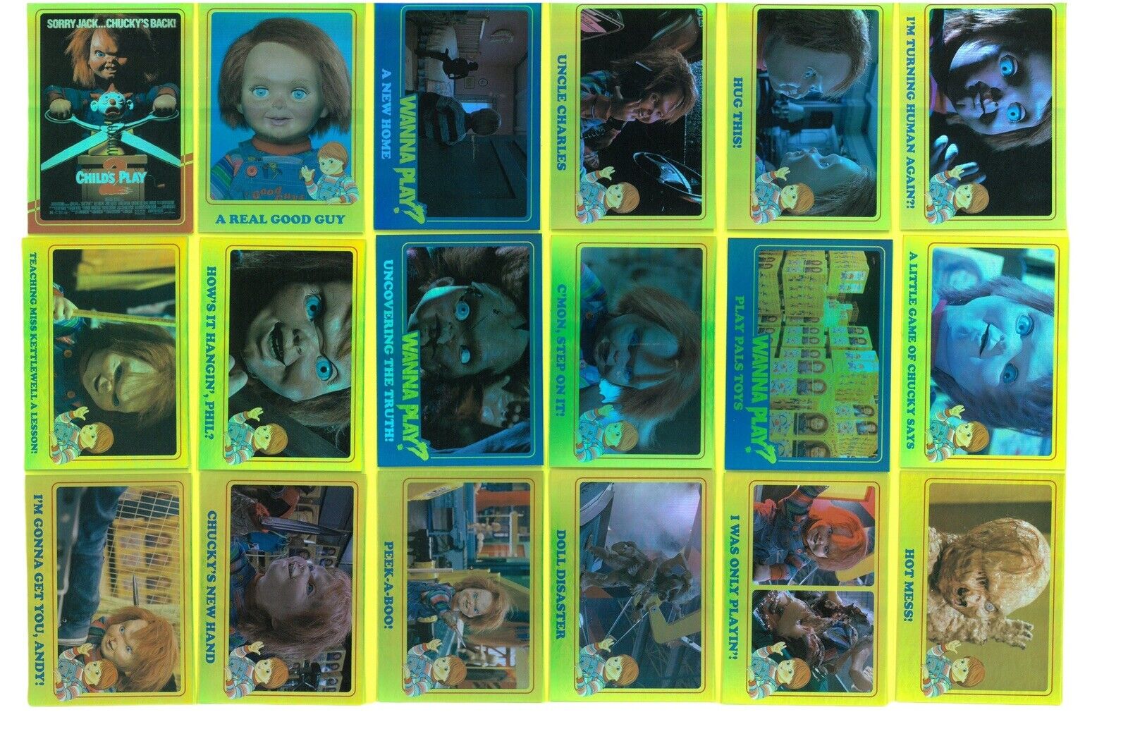 FRIGHT-RAGS CHILDS PLAY TRADING CARDS Chucky Good Guys RAINBOW FOIL 78 CARD SET