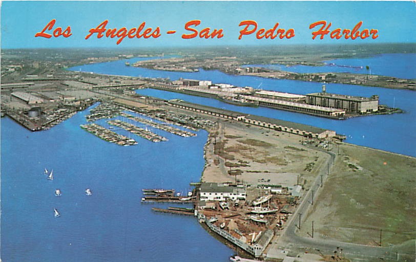 Postcard CA: Aerial View San Pedro Harbor, Los Angeles, California Postcard CA: Aerial View San Pedro Harbor, Los Angeles, California