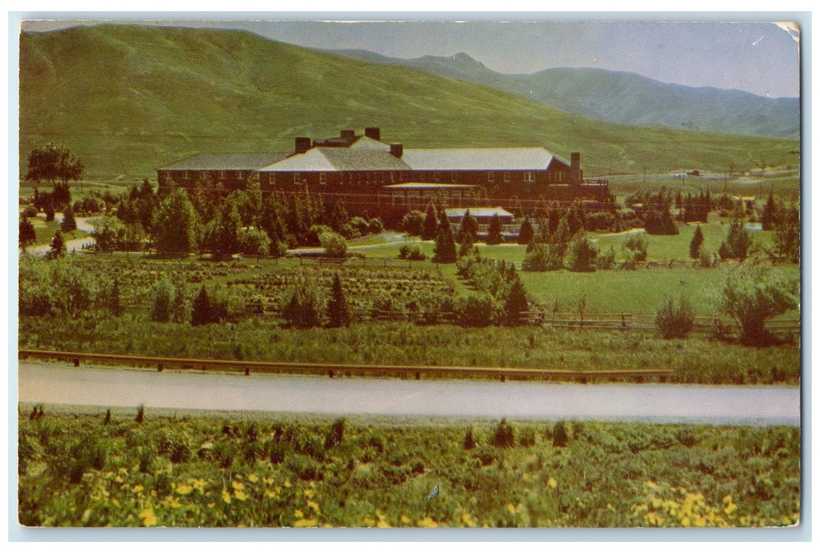 c1960s Bird\'s Eye View Of Sun Valley Lodge Sun Valley Idaho ID Unposted Postcard