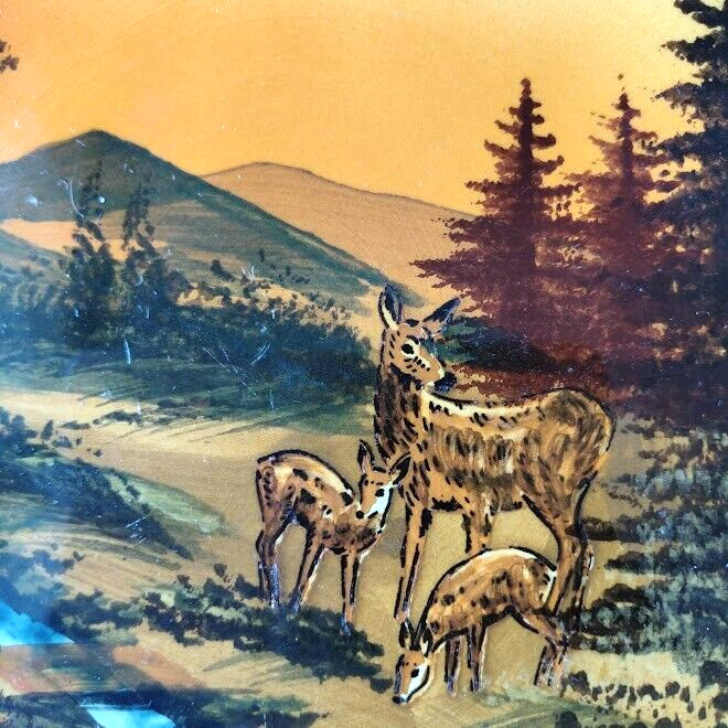 Vintage Schramberg Germany Hand-painted Deer Landscape theme 8\