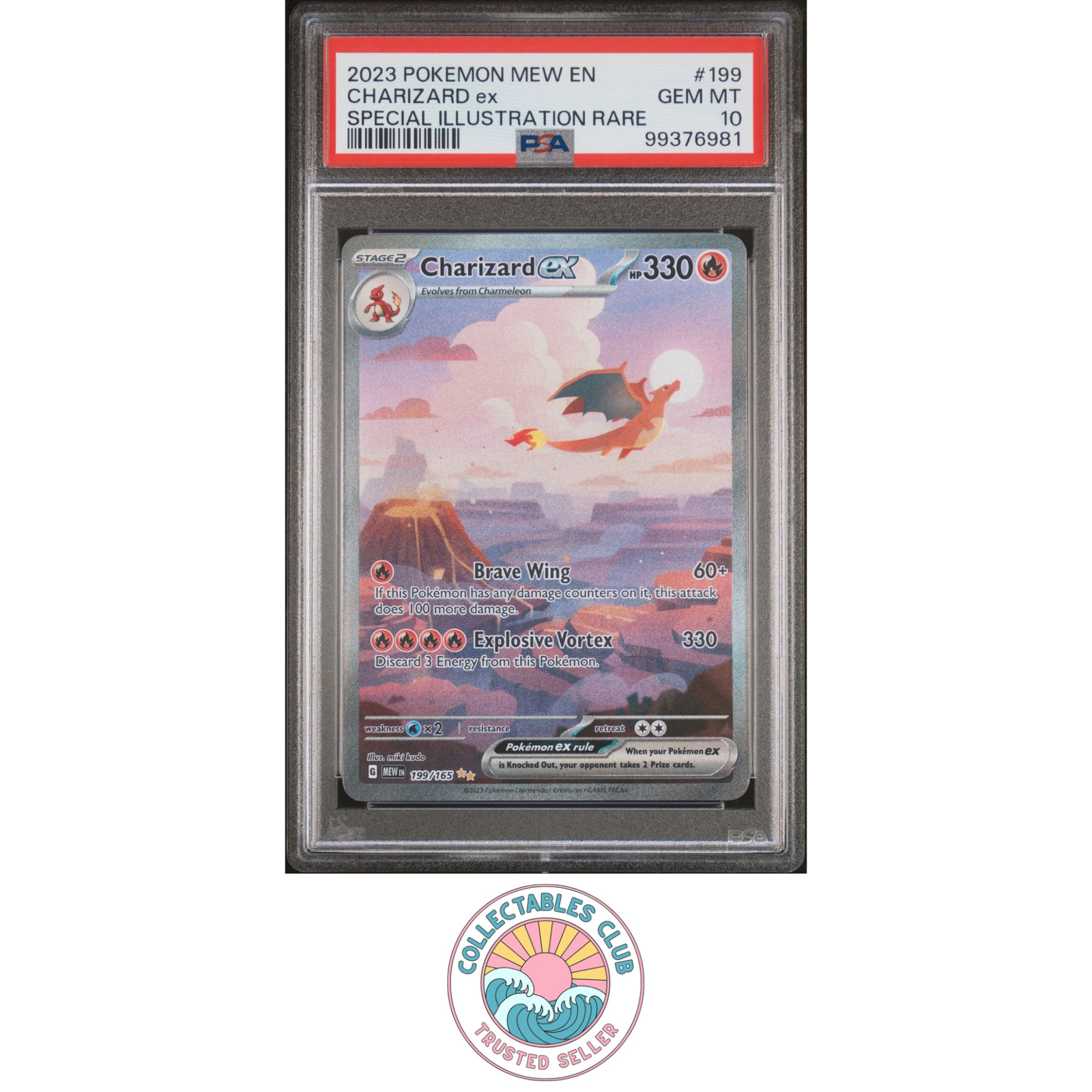 PSA 10 CHARIZARD EX #199 2023 POKEMON MEW EN-151 SPECIAL ILLUSTRATION RARE ✅ 🔥
