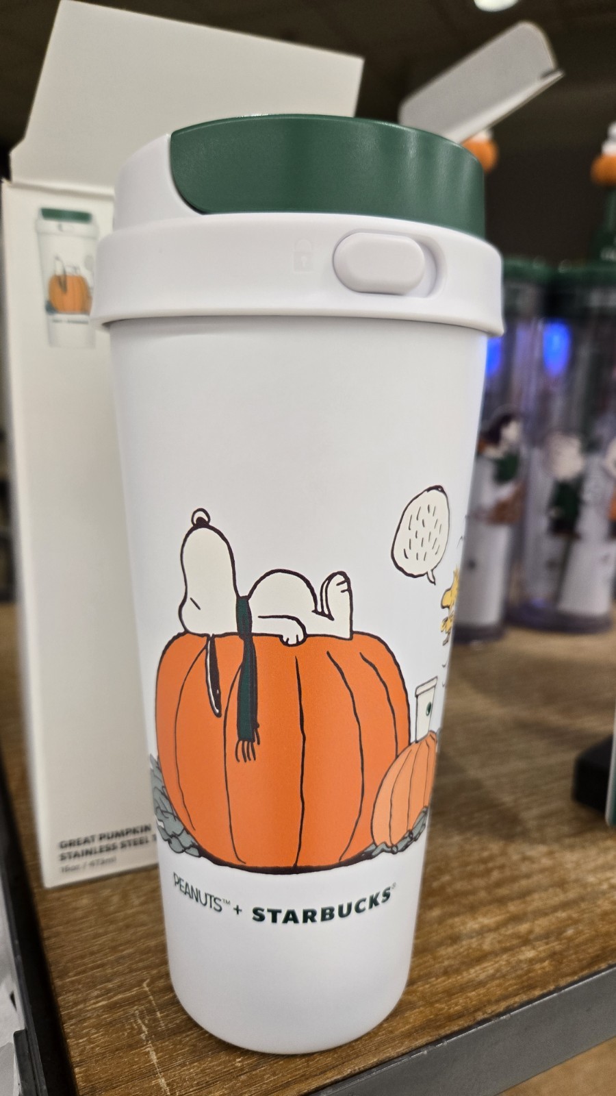 Starbucks Peanuts It’s the Great Pumpkin Travel 16oz Tumbler Authentic NIB