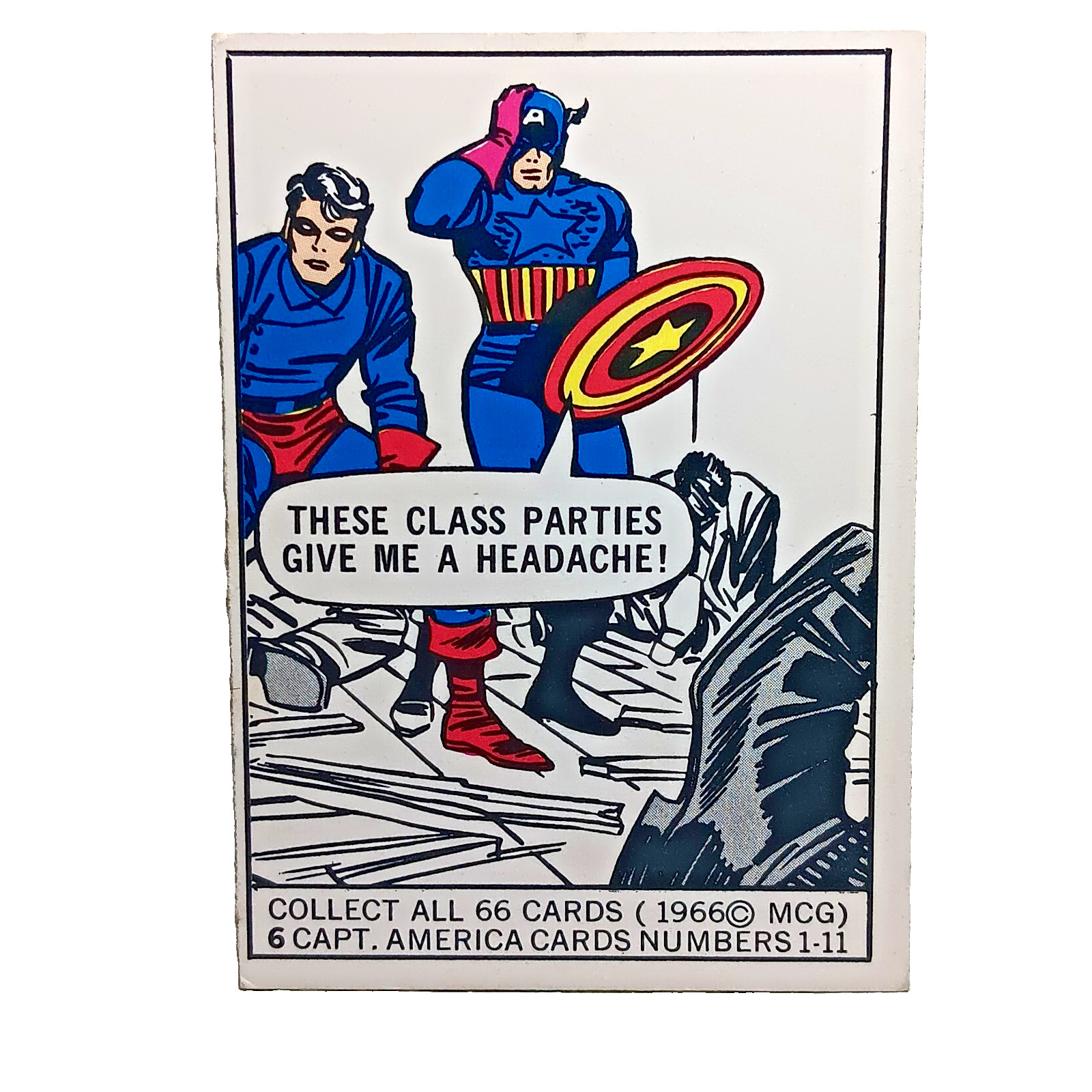 Vintage 1966 Donruss Marvel Super Heroes CAPTAIN AMERICA #6 