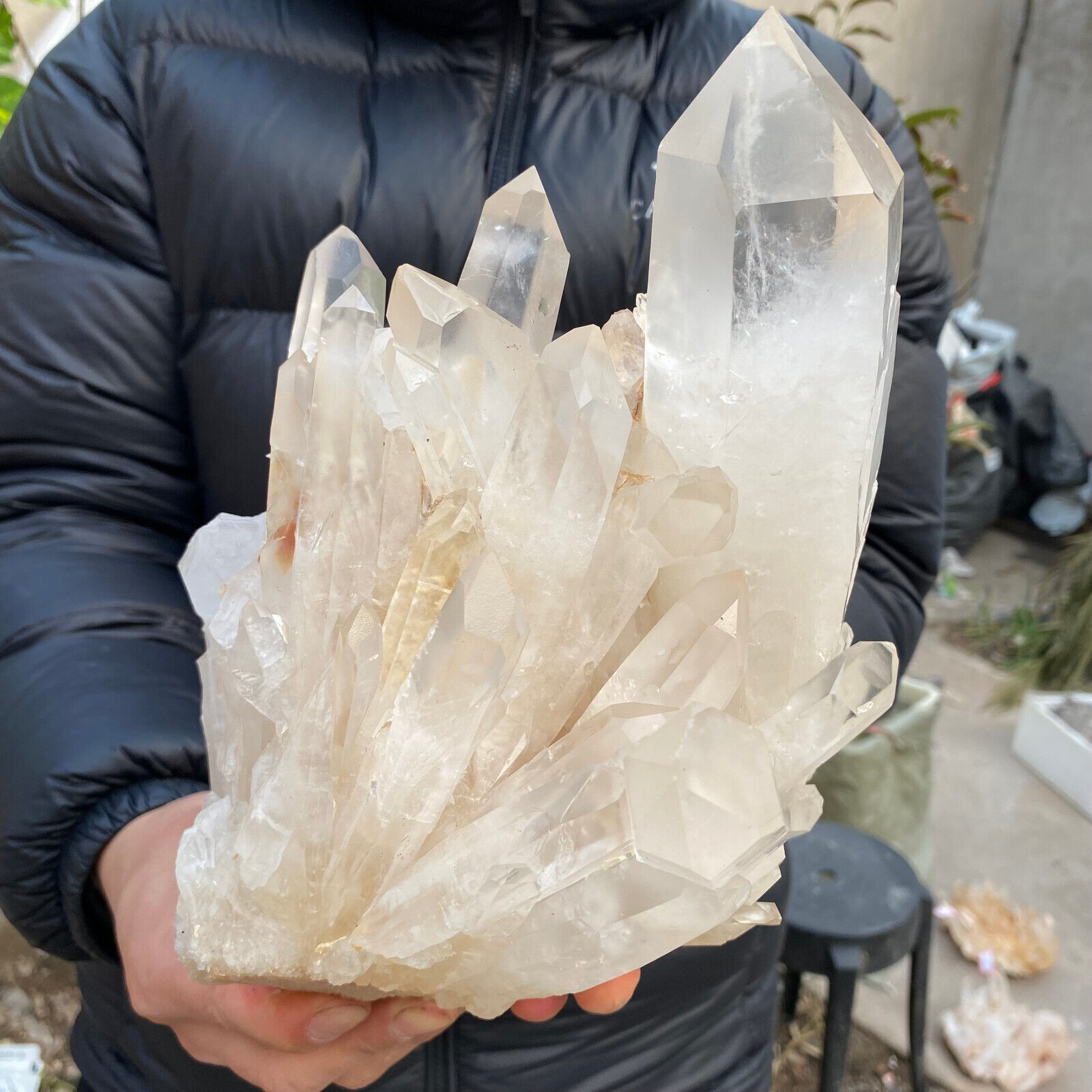 12lb Large Natural clear White Quartz Crystal Cluster Rough Healing Specimen