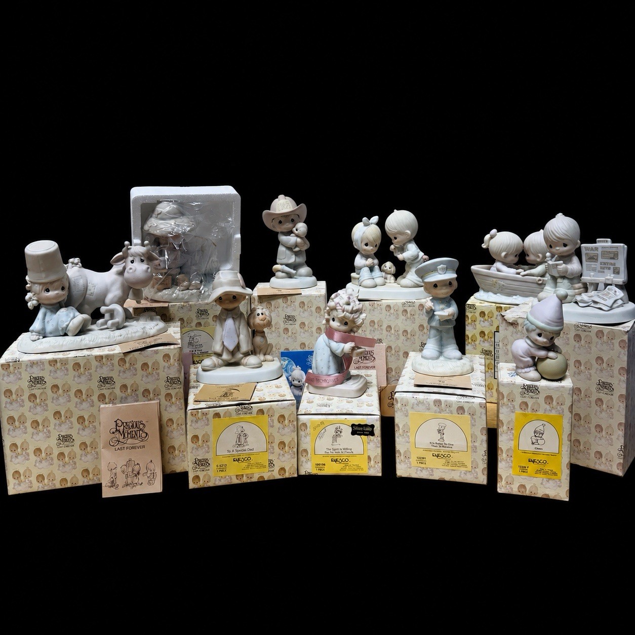 Vintage Precious Moments Figurines Lot of 10 Enesco w/ Original Boxes 70s 80s  3
