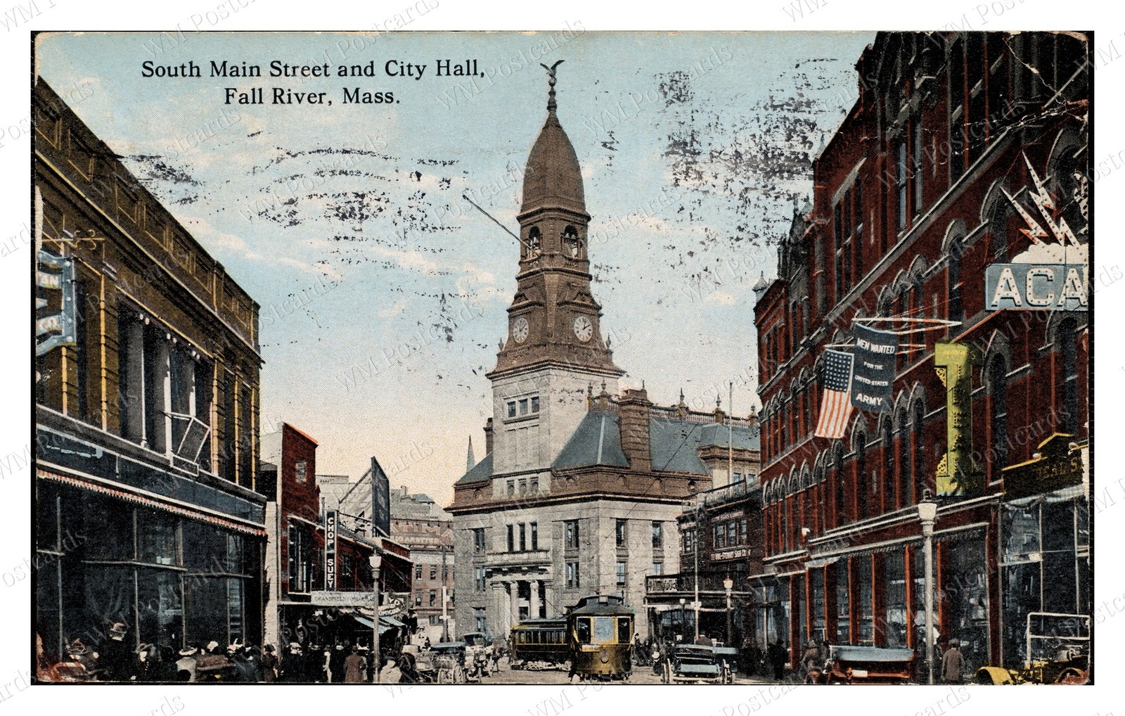 Fall River MA 1910s South Main City Hall Standard Postcard Fall River MA 1910s South Main City Hall Standard Postcard