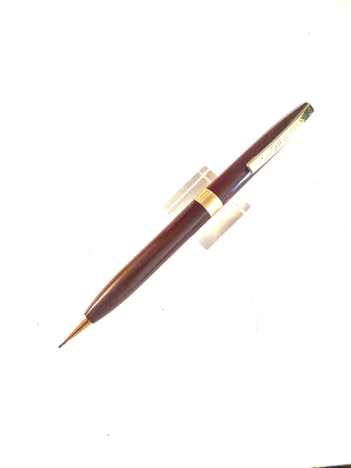 Dark red Sheaffer\'s Imperial pencil Gold clip and wide cap band. NICE