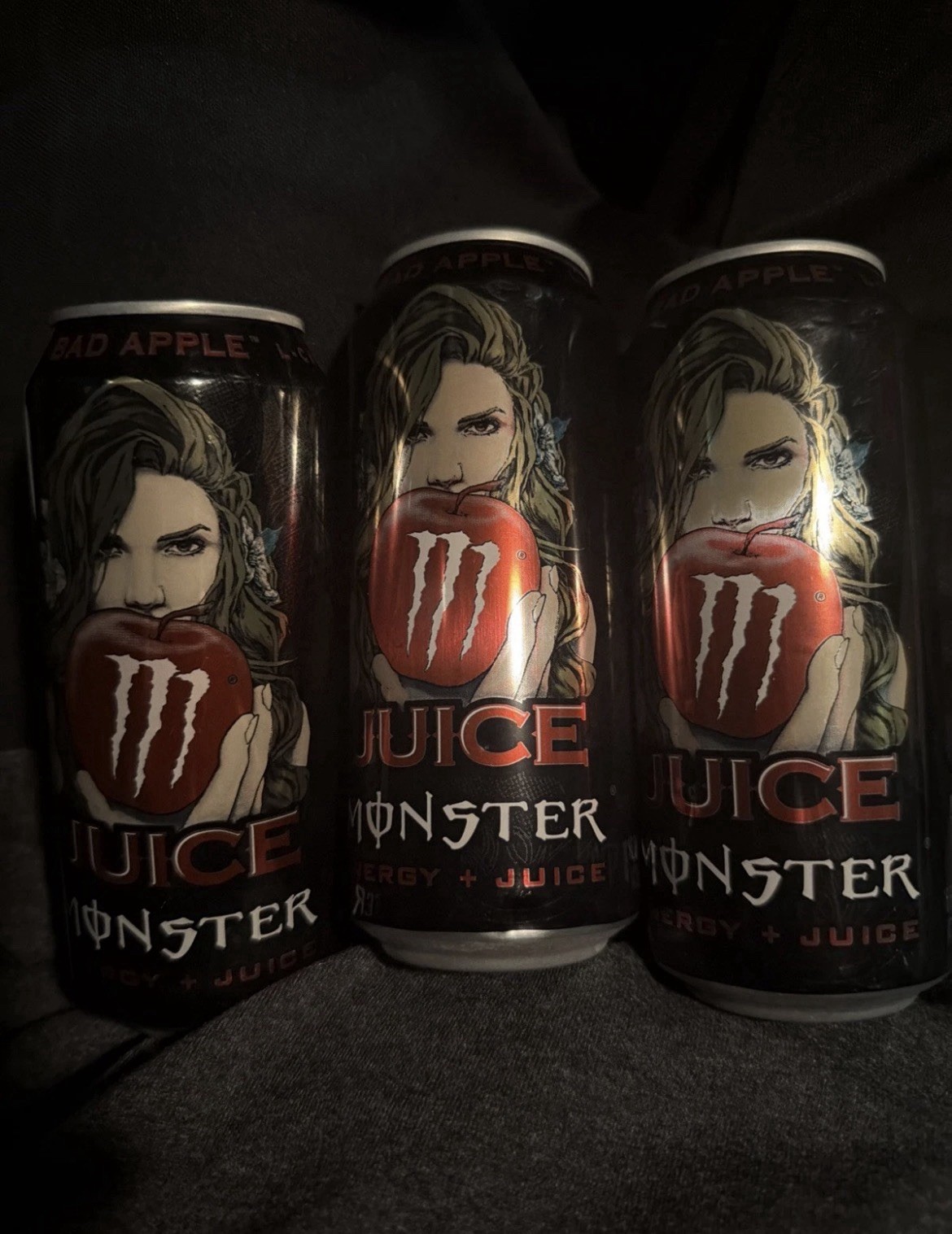 3x MONSTER ENERGY BAD APPLE MONSTER JUICE 16 FL OZ CAN NEW UNOPENED