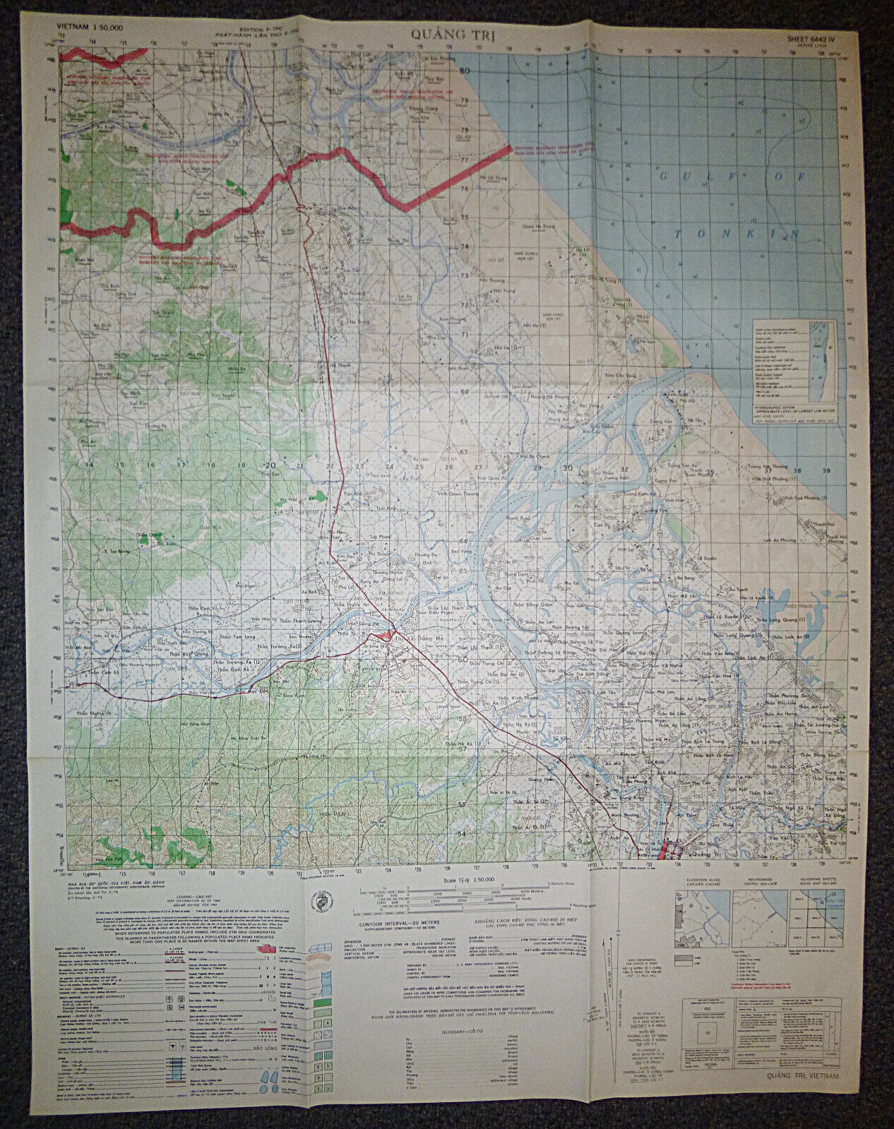 6442 iv - MAP - Quang Tri, Highway 9, Dong Ha, Cam Lo, DMZ - Tonkin, Vietnam War