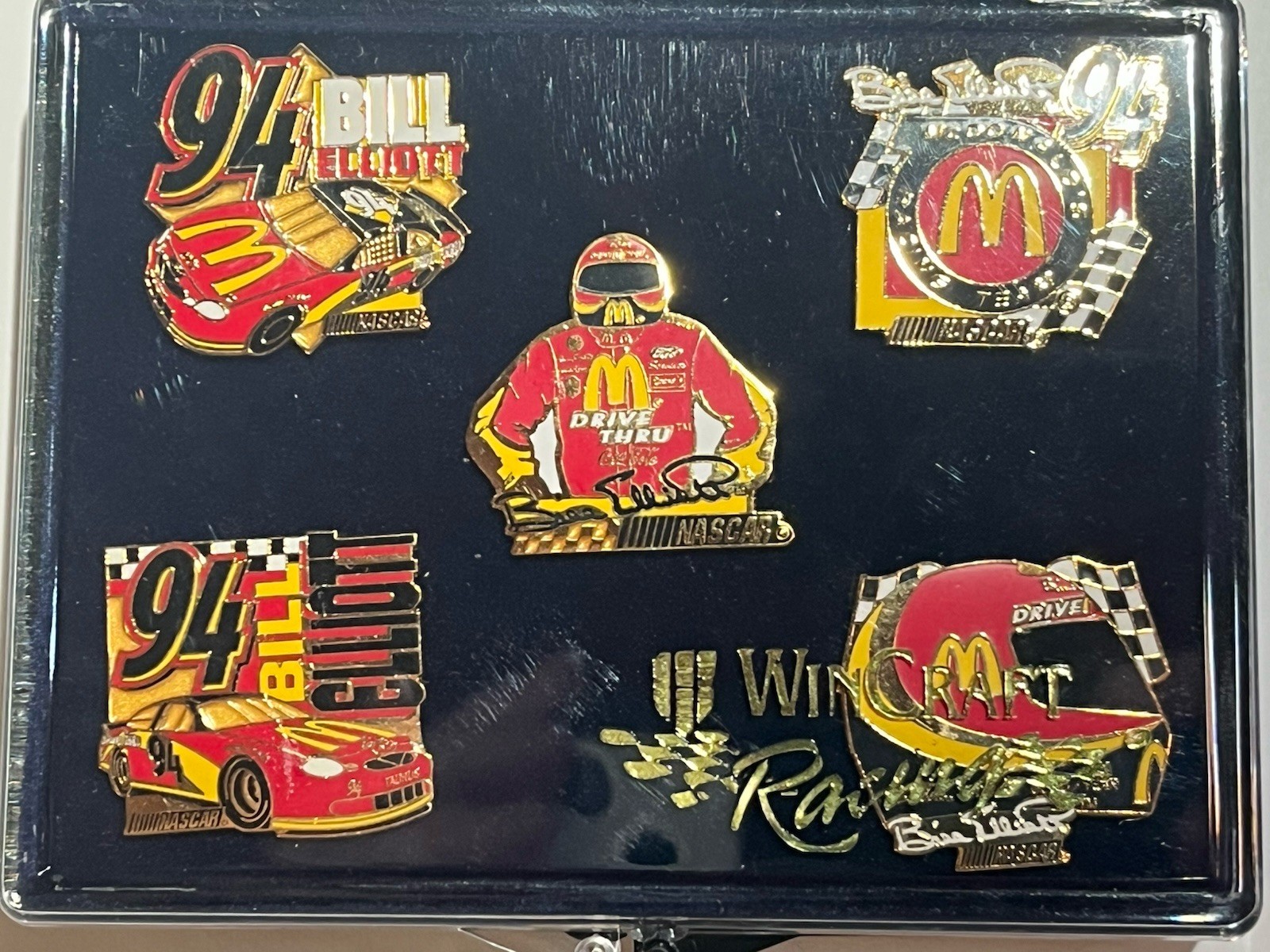 Bill Elliott #94 5 Piece McDonald’s Pin Set NASCAR