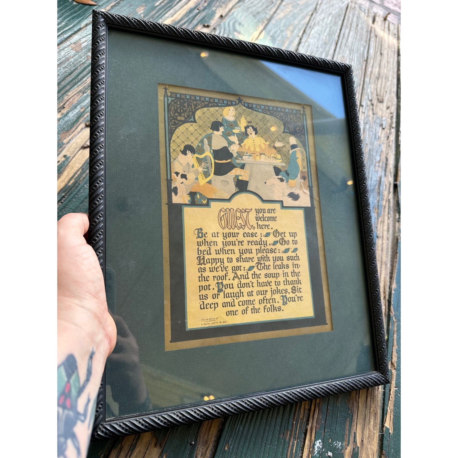 Vintage 1925 Buzza Motto Guest You Are Welcome Here JP McEvoy Framed Print Art Vintage 1925 Buzza Motto Guest You Are Welcome Here JP McEvoy Framed Print Art