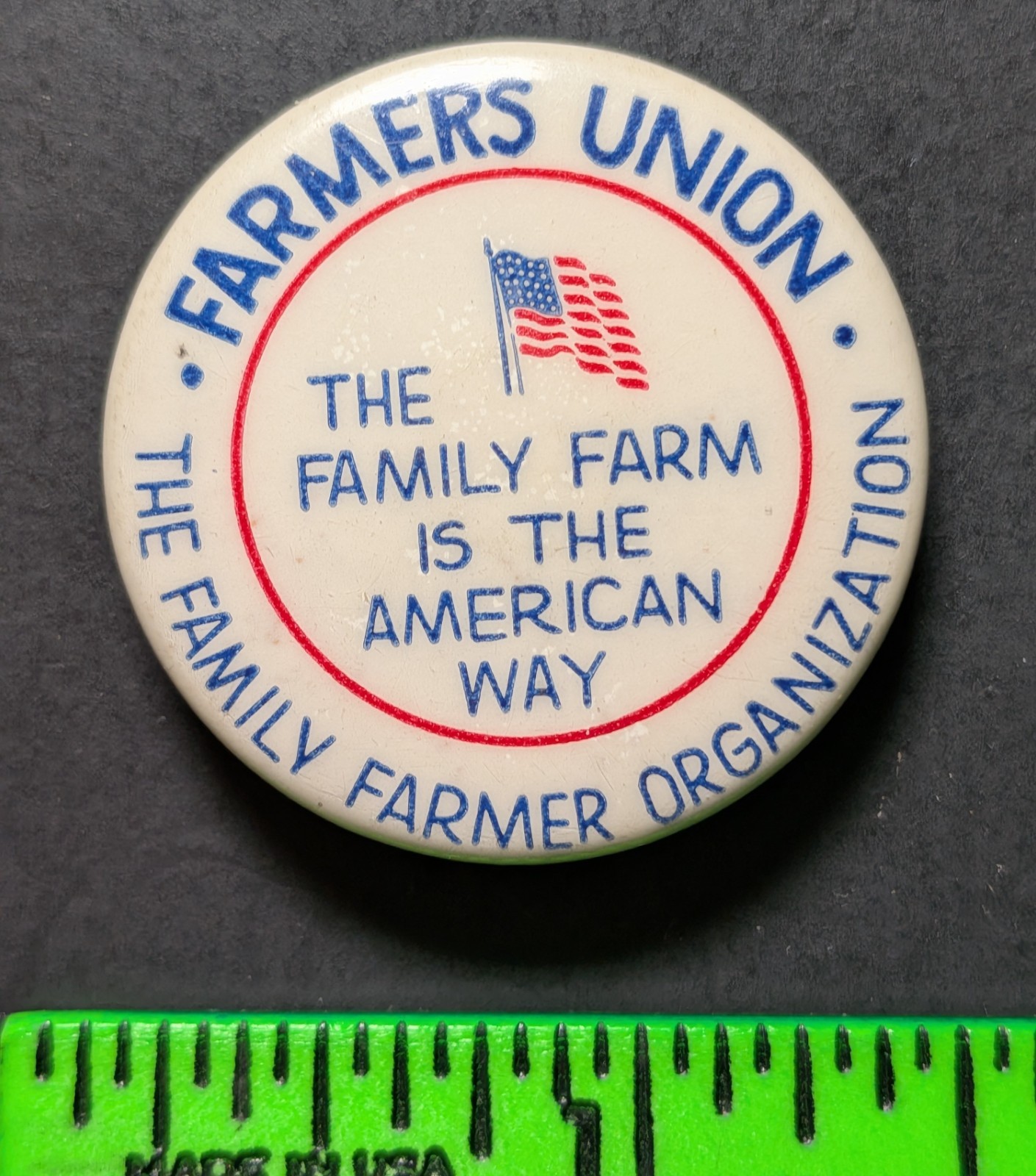 Vintage Family Farm Farmers Union Pinback Pin