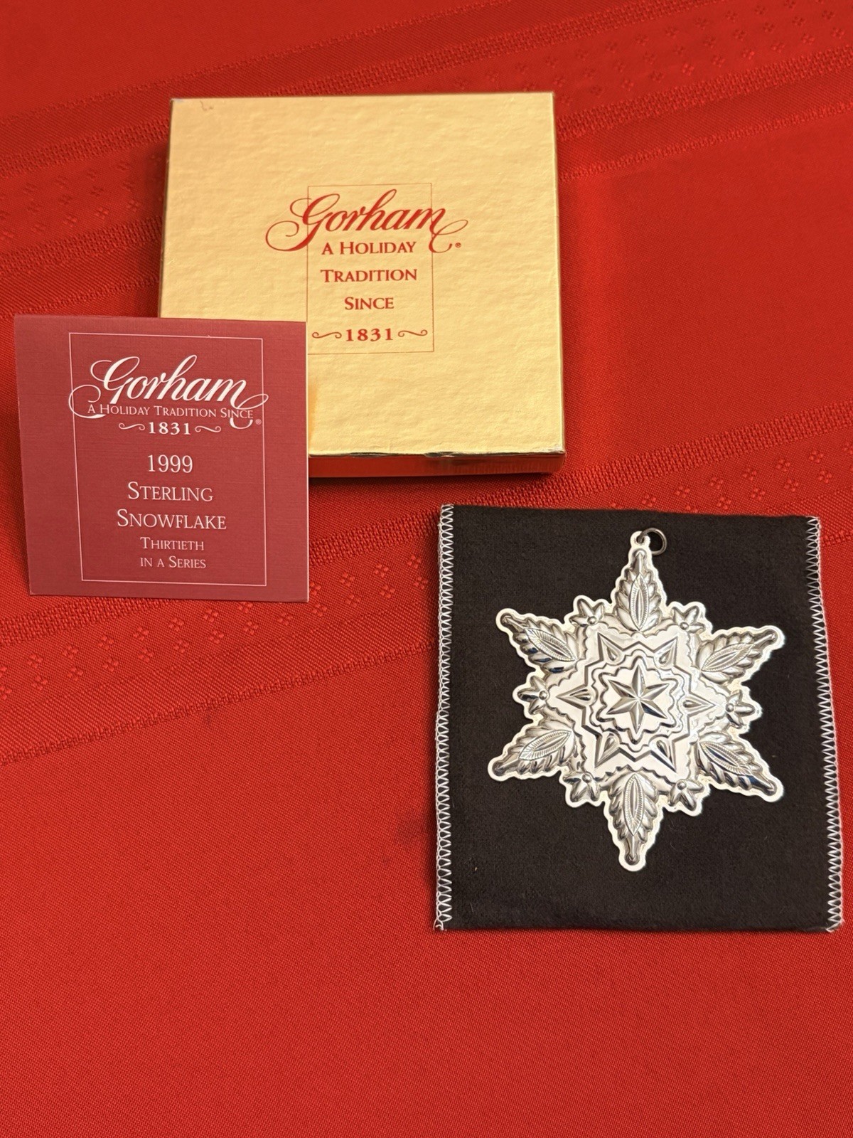 1999 Gorham Sterling Silver Snowflake Ornament Christmas Collectible