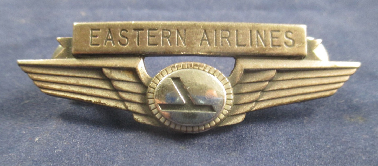 Vintage Eastern Air Lines Silver Logo Wings 2.25\ Vintage Eastern Air Lines Silver Logo Wings 2.25\