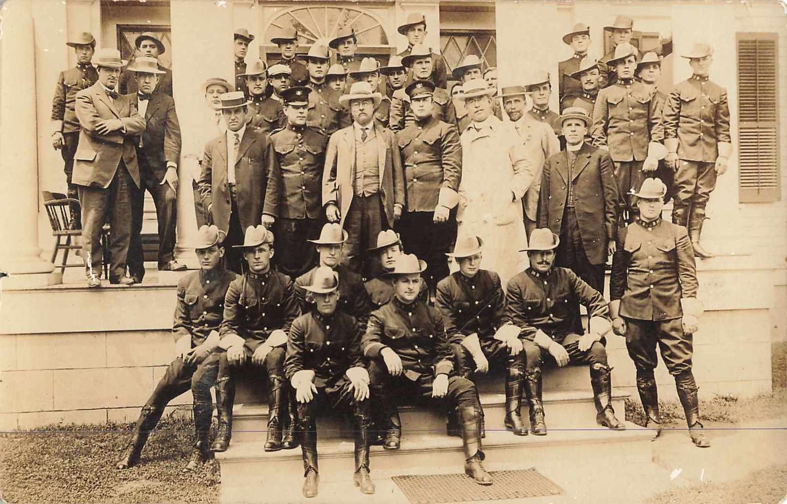 1907 Theodore Roosevelt PA State Police RPPC Wyoming Cancel Photo Postcard RARE