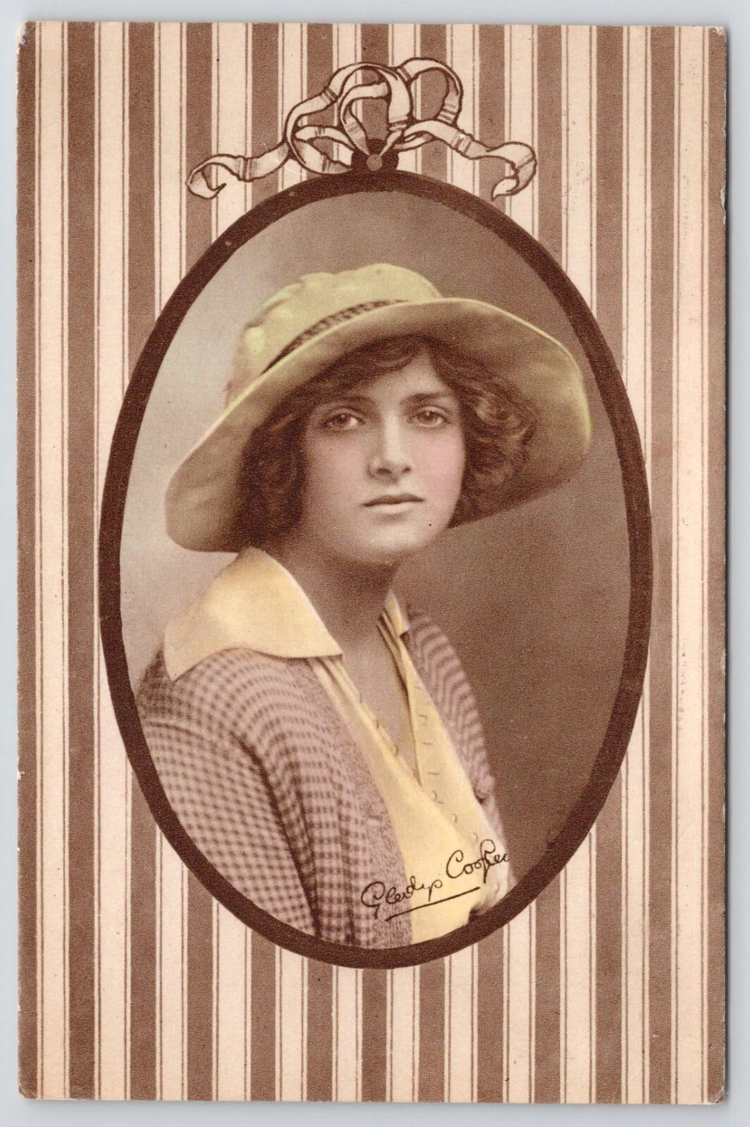 British TV and Film Actress Gladys Cooper Tinted Portrait Postcard c1915