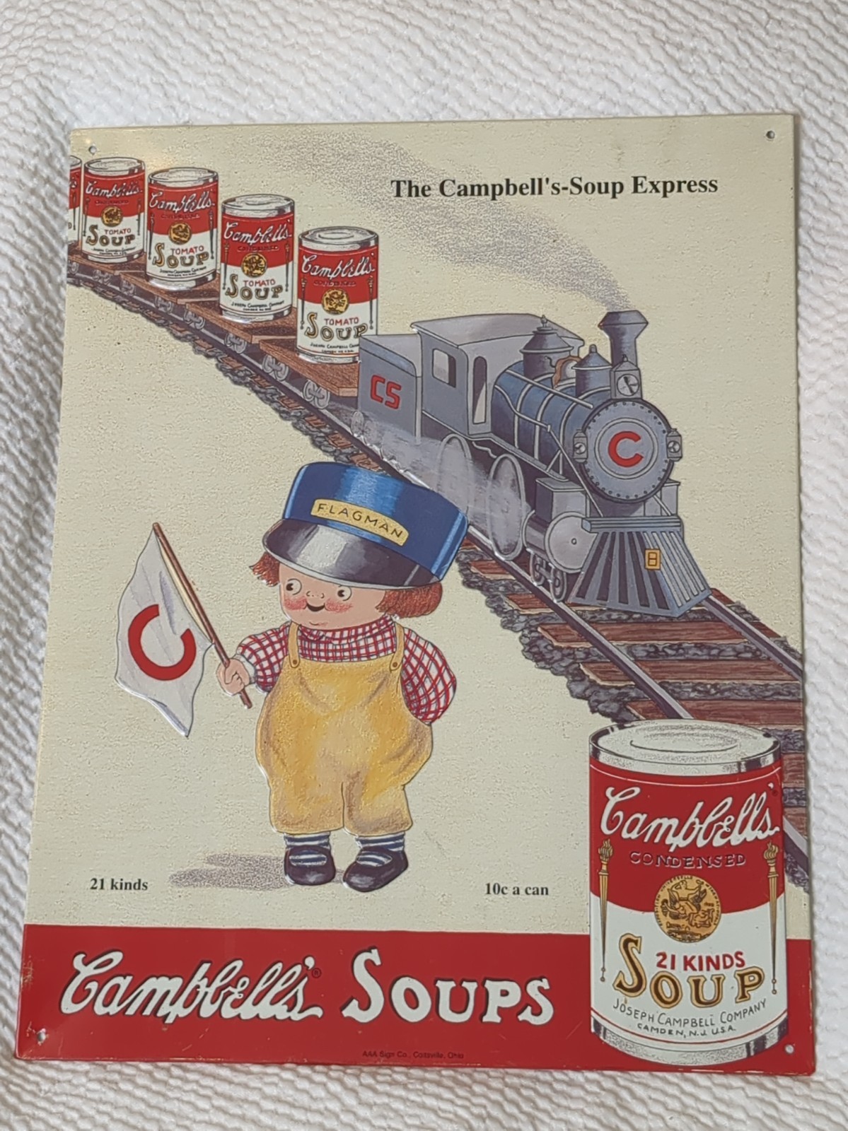 Vtg 1993 Campbells Soup Nostalgic  Metal Sign  #8 in a series of 20 Train