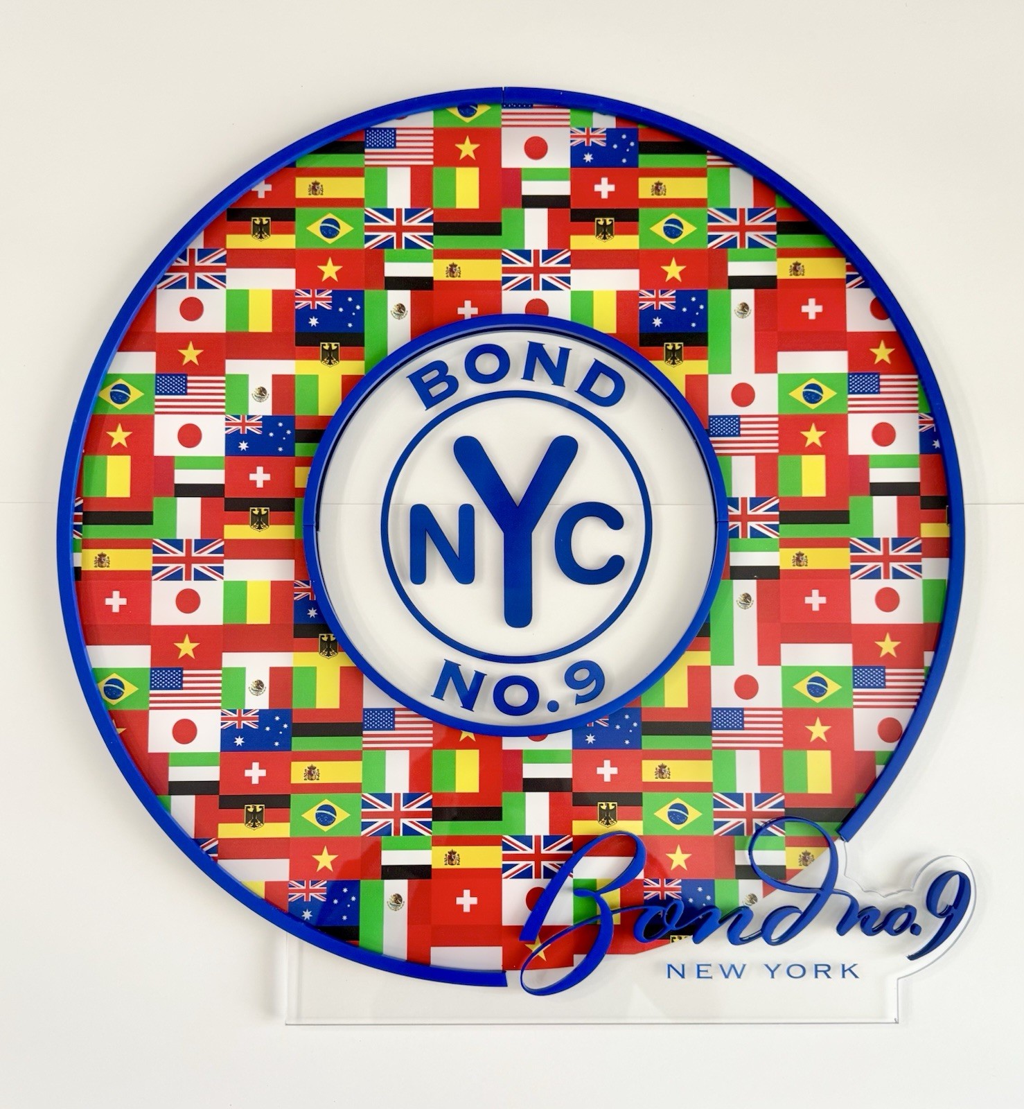 Bond No. 9 Perfume NYC Art Rare Collectors Plexiglass Display Flags World Cup