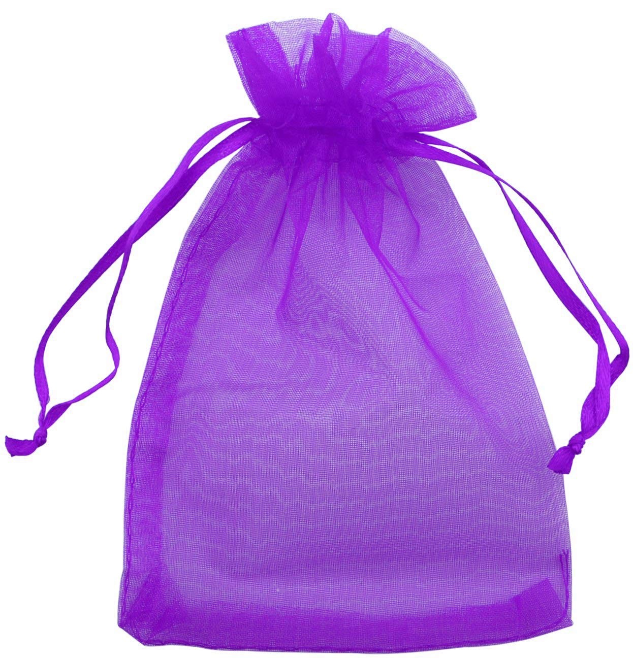 Allgala 100 Count Purple Organza Gift Bags with Drawstring, 5x7 Inches Allgala 100 Count Purple Organza Gift Bags with Drawstring, 5x7 Inches