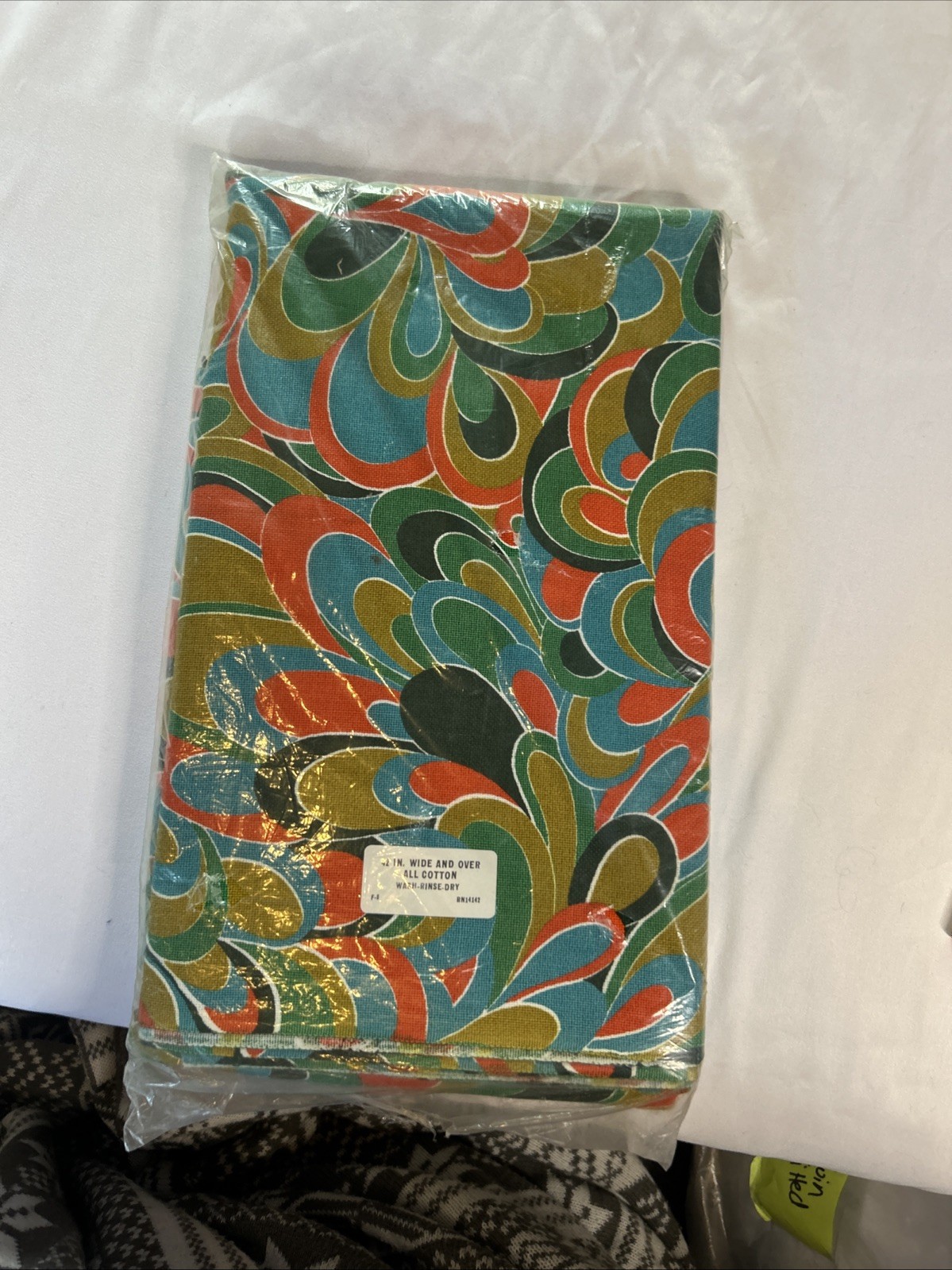 Vintage 60\'s-70\'s Mod Retro Psychedelic  Fabric Wash And Wear 3.5 Yards