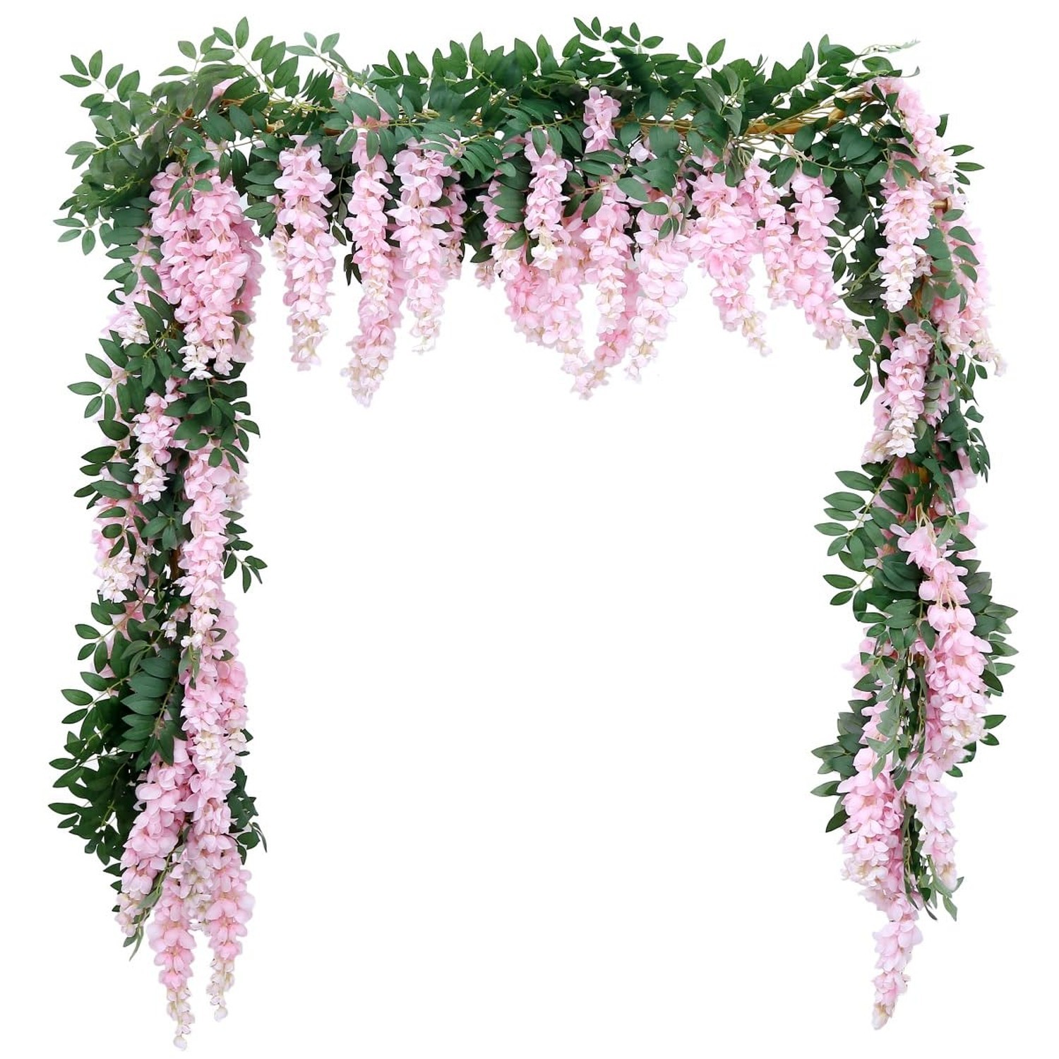 1pc/2pcs Encrypted Flower Vine Wisteria Artificial Flowers Garland,White Wist...