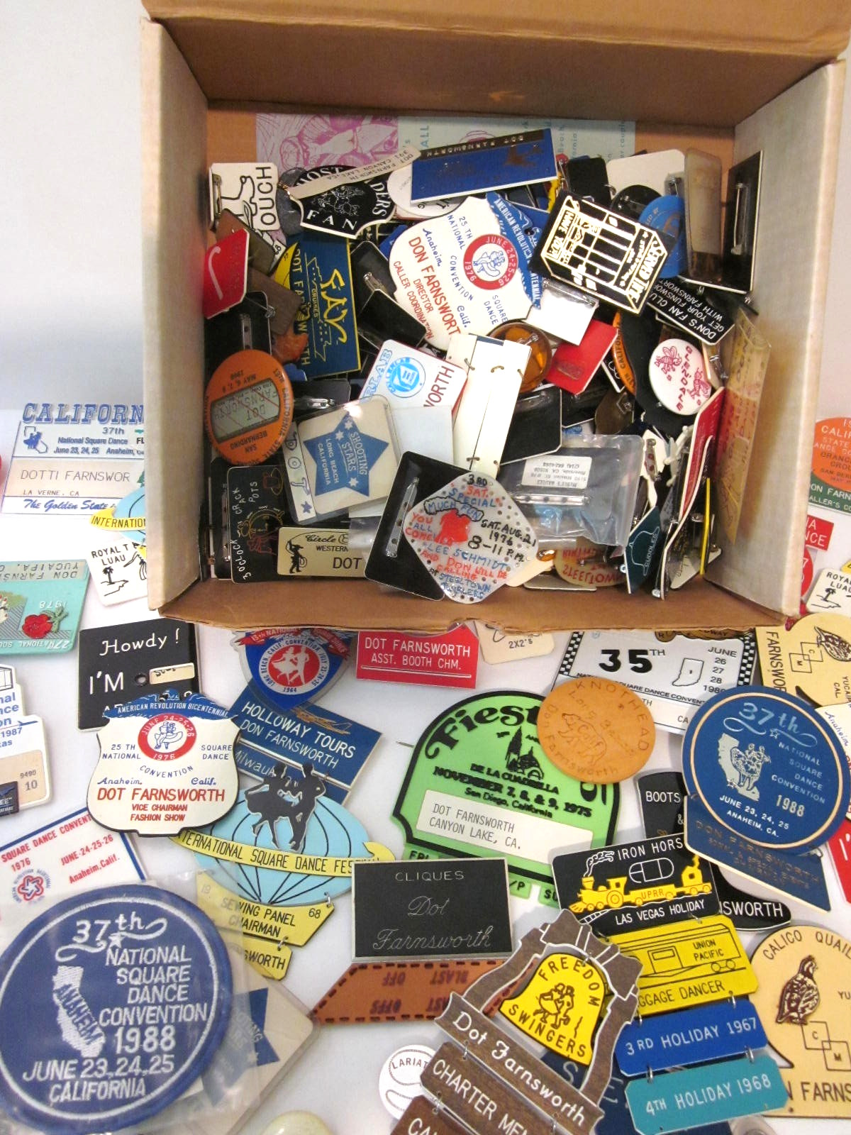 200 Vintage West Coast Square Dance Convention Caller Club Event Pinback Badges