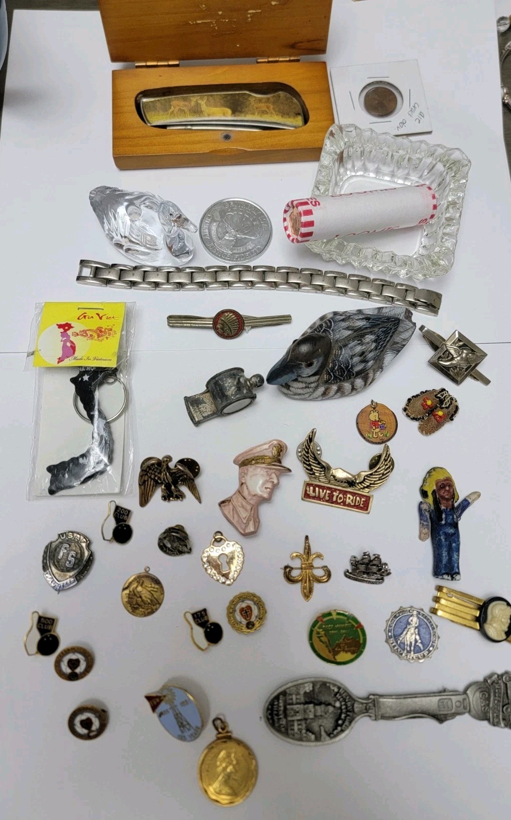 JUNK DRAWER Lot 36 Coins Tokens, Pins, VTG Lone Ranger, Cracker Jack..