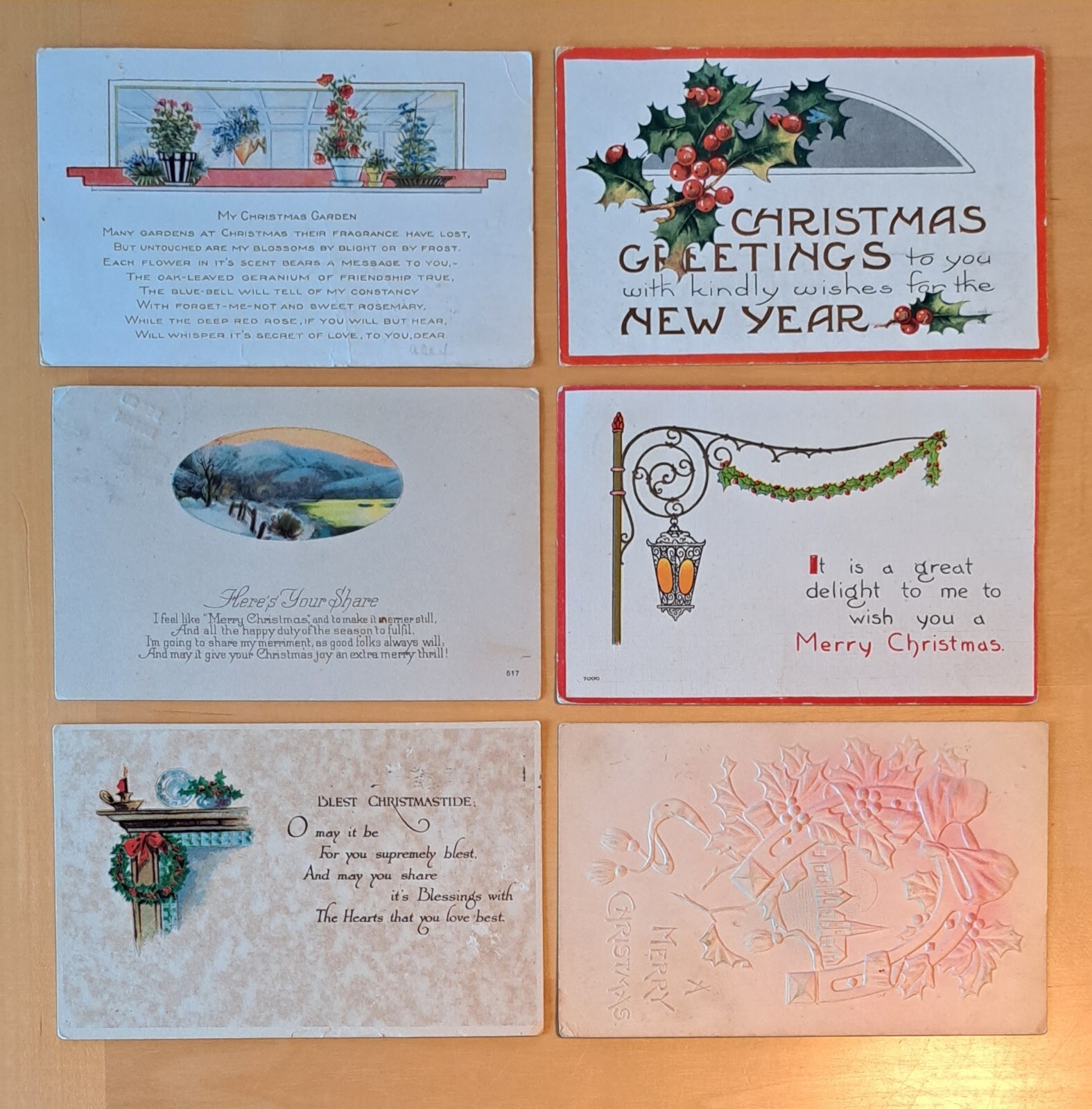 Vintage c1920s Christmas Theme Postcards - Lot of 6