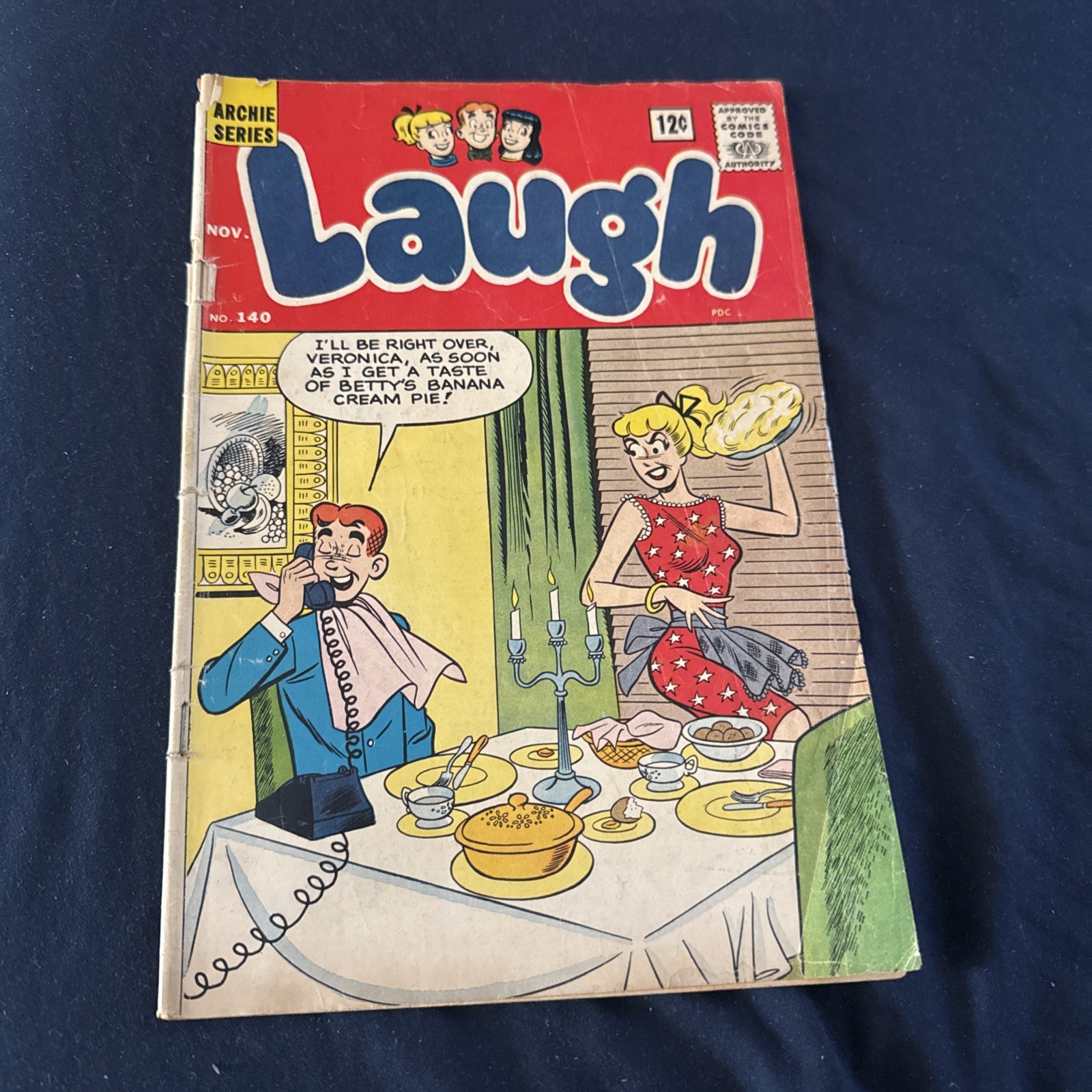 Laugh Comics #140 (1962) - Classic Betty Banana Cream Pie Innuendo Cover Laugh Comics #140 (1962) - Classic Betty Banana Cream Pie Innuendo Cover