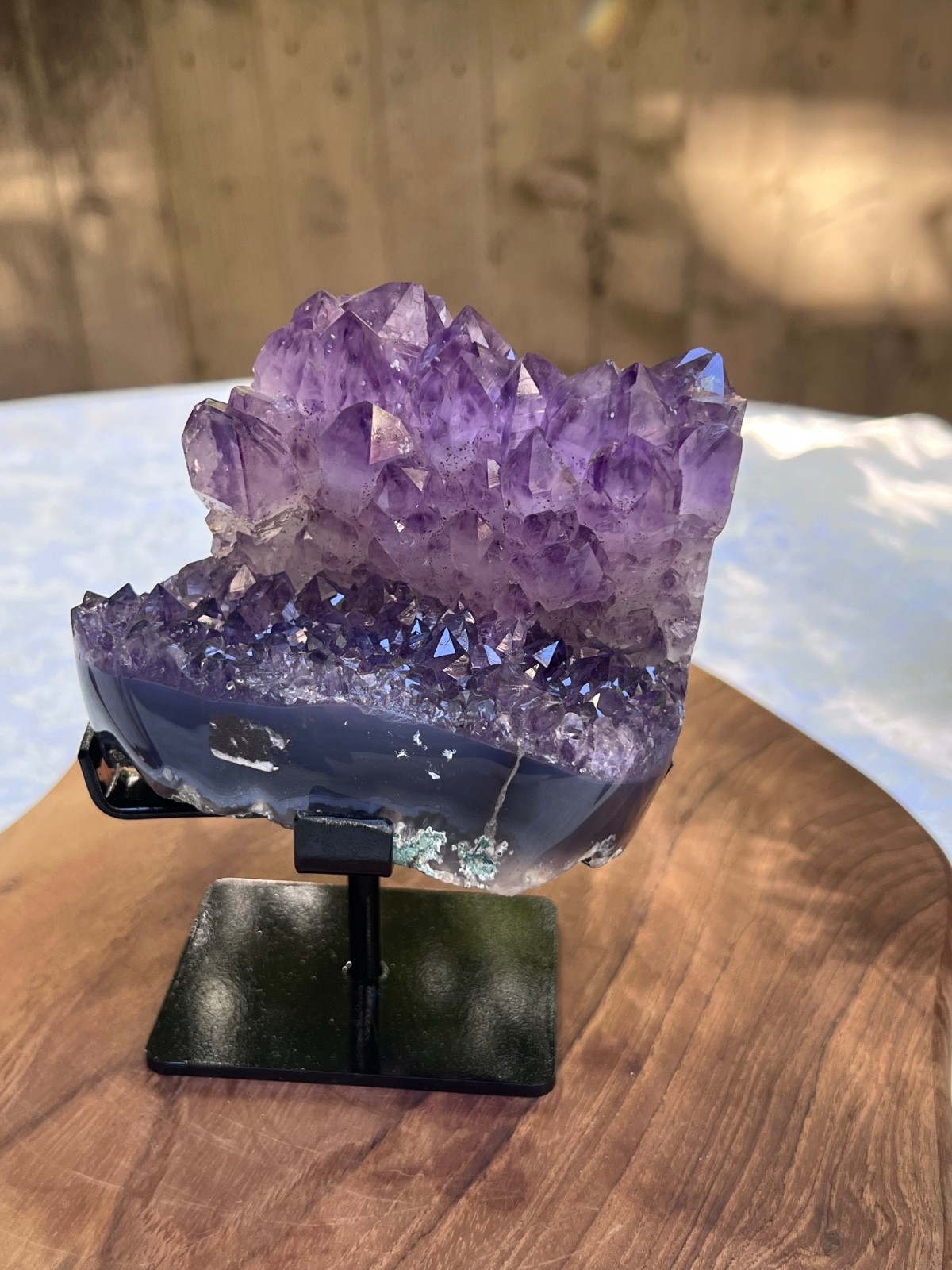 Brazilian Amethyst Purple Large Crystal Cluster Stand High Grade 1077g 17