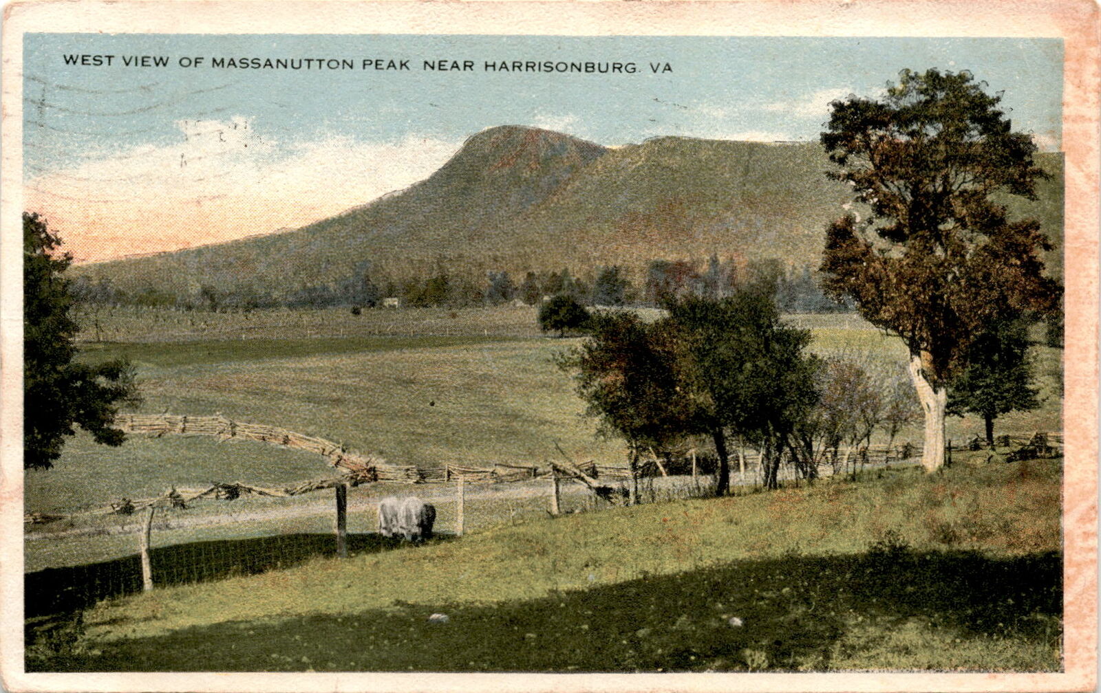 Massanutten Peak, Harrisonburg, Virginia, 1917, John Hollar, Edin Postcard