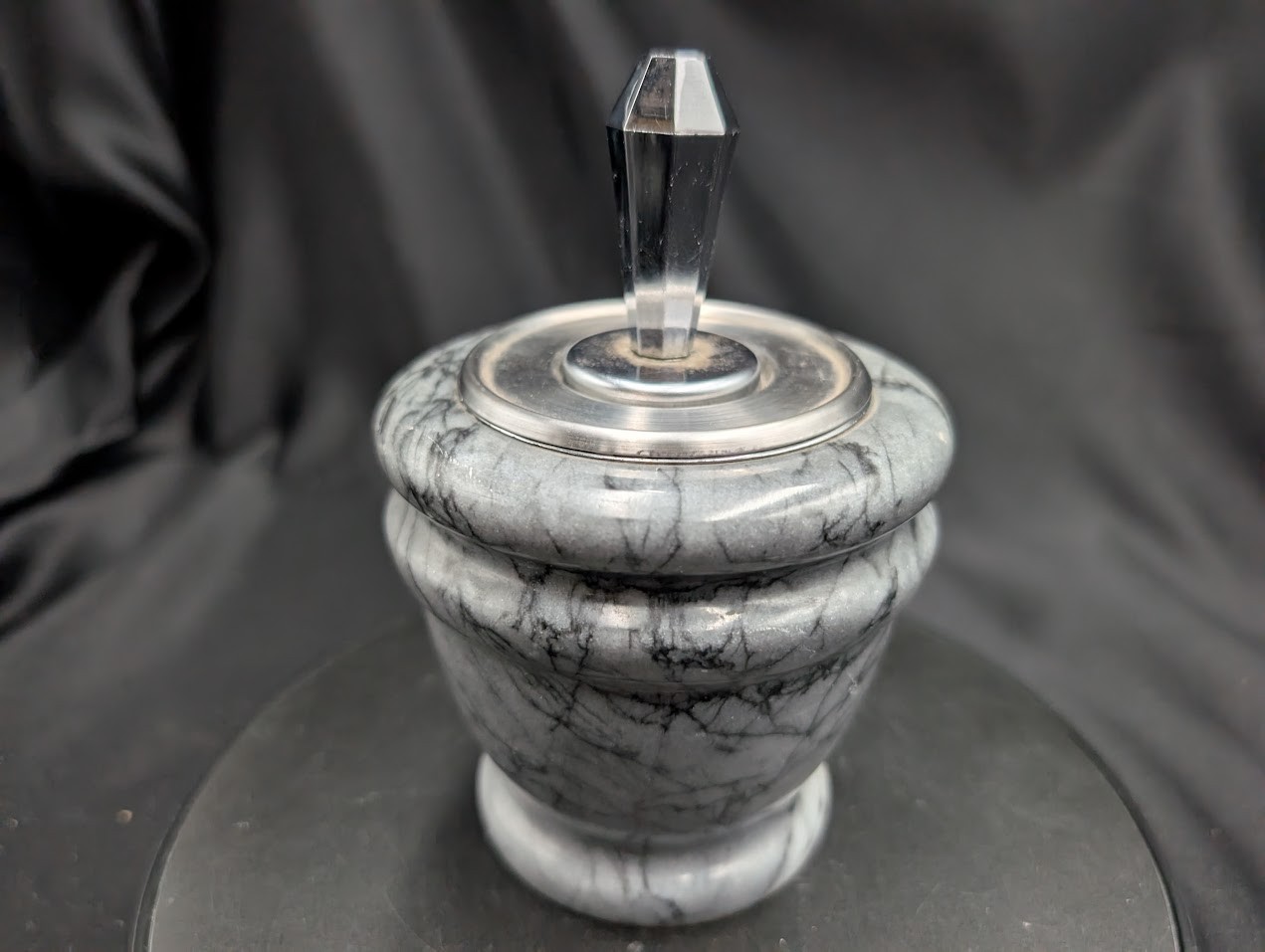 Vintage Swank Electronic Perpetual Match Table Lighter Mid Century Marble 5.5\