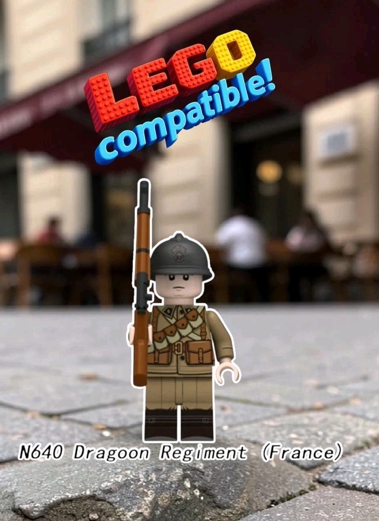 2x Figure WW2 French Dragoon Regiment War WWII Army Soldier Minifigure Infantry