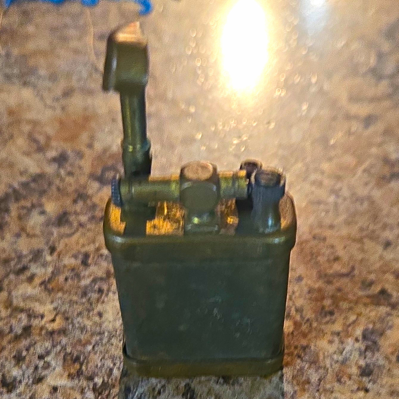 Vintage Green Metal Pocket Lighter Rectangle Flip-Top