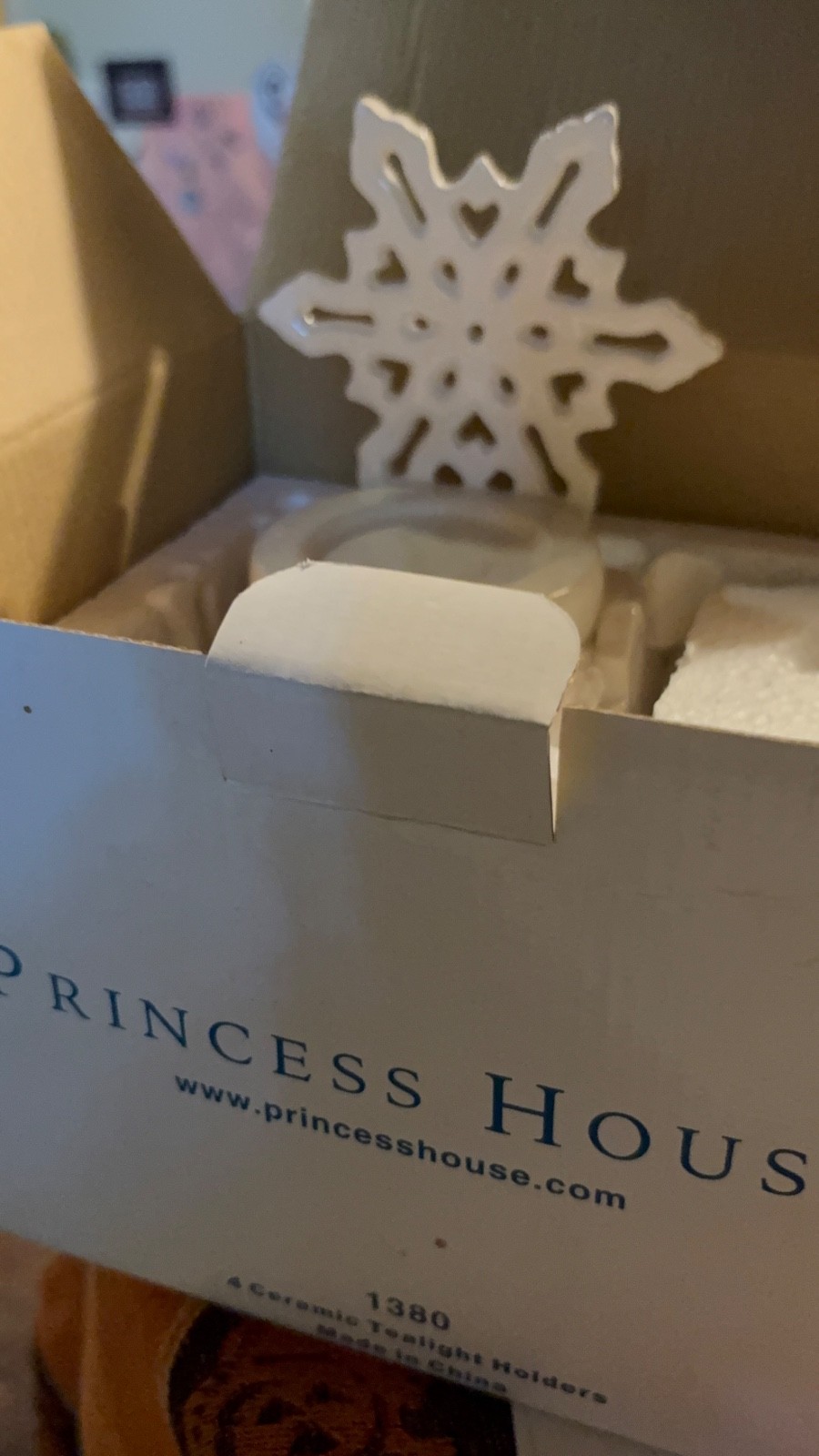 Princess House 2 sets of 4 Snowflake holders 1380
