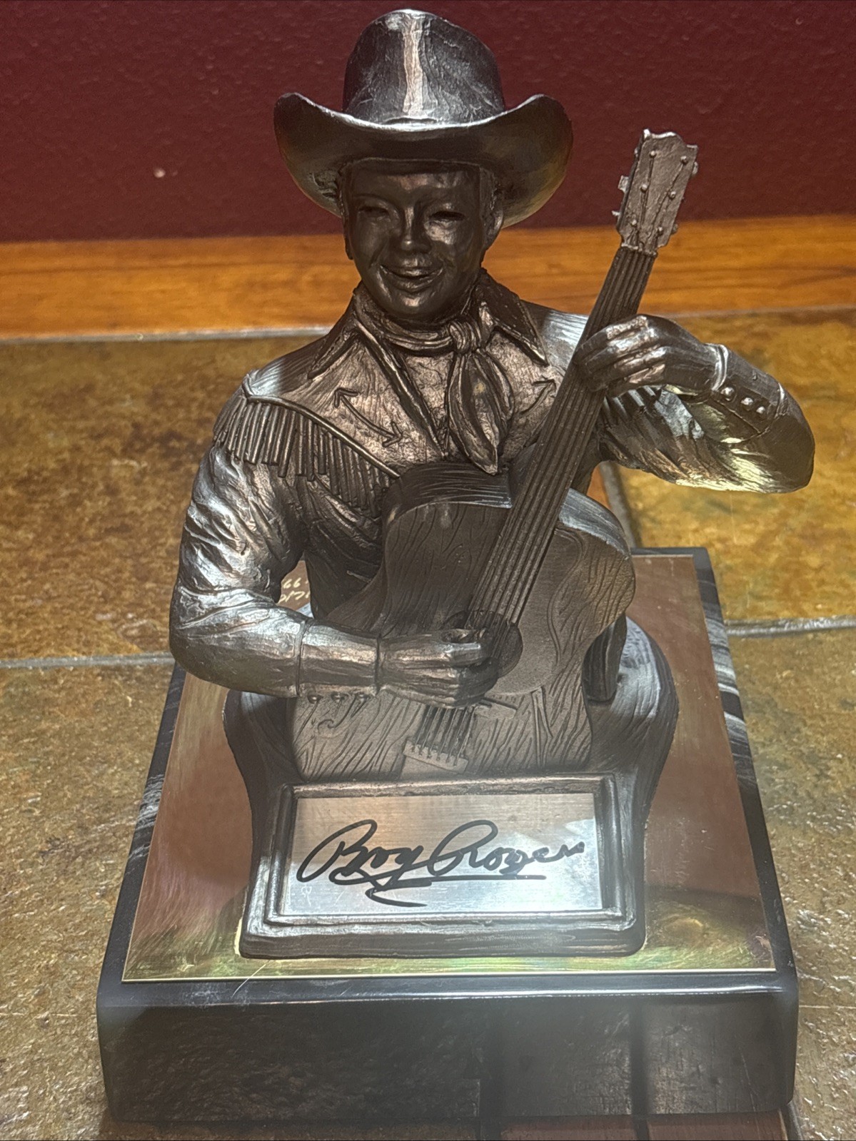 Michael Ricker Roy Rogers 1992 Western Signature Pewter/Marble Sculpture Signed