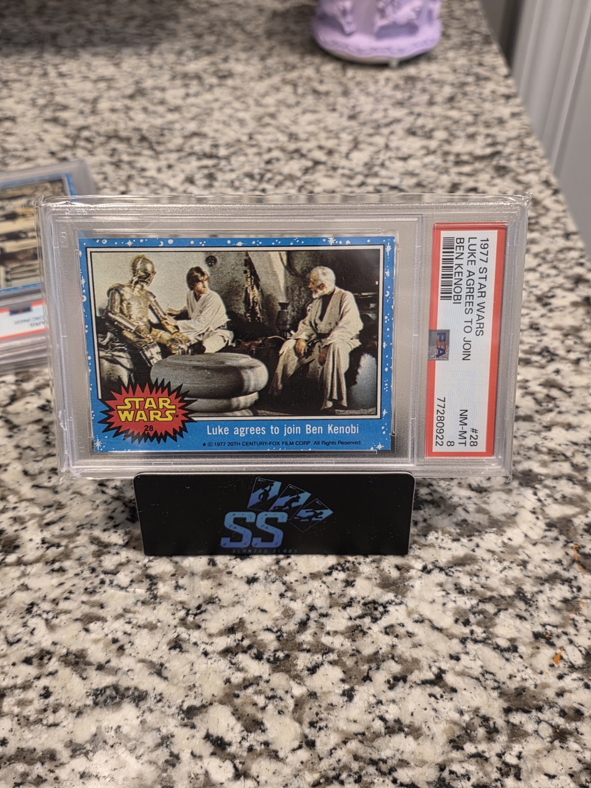 Topps 1977 Star Wars #28 Luke Agrees to Join Ben Kenobi PSA 8
