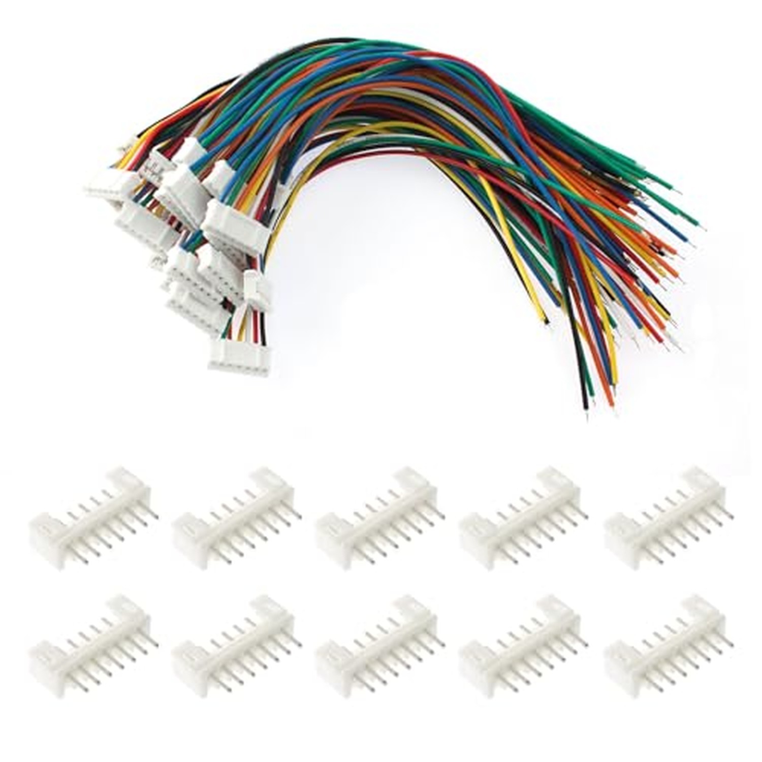 40Pcs Jst 2.0 Ph 7 Pin Connector Plug,Include 20pcs Mini 7 Pin Jst Ph2.0 Conn...