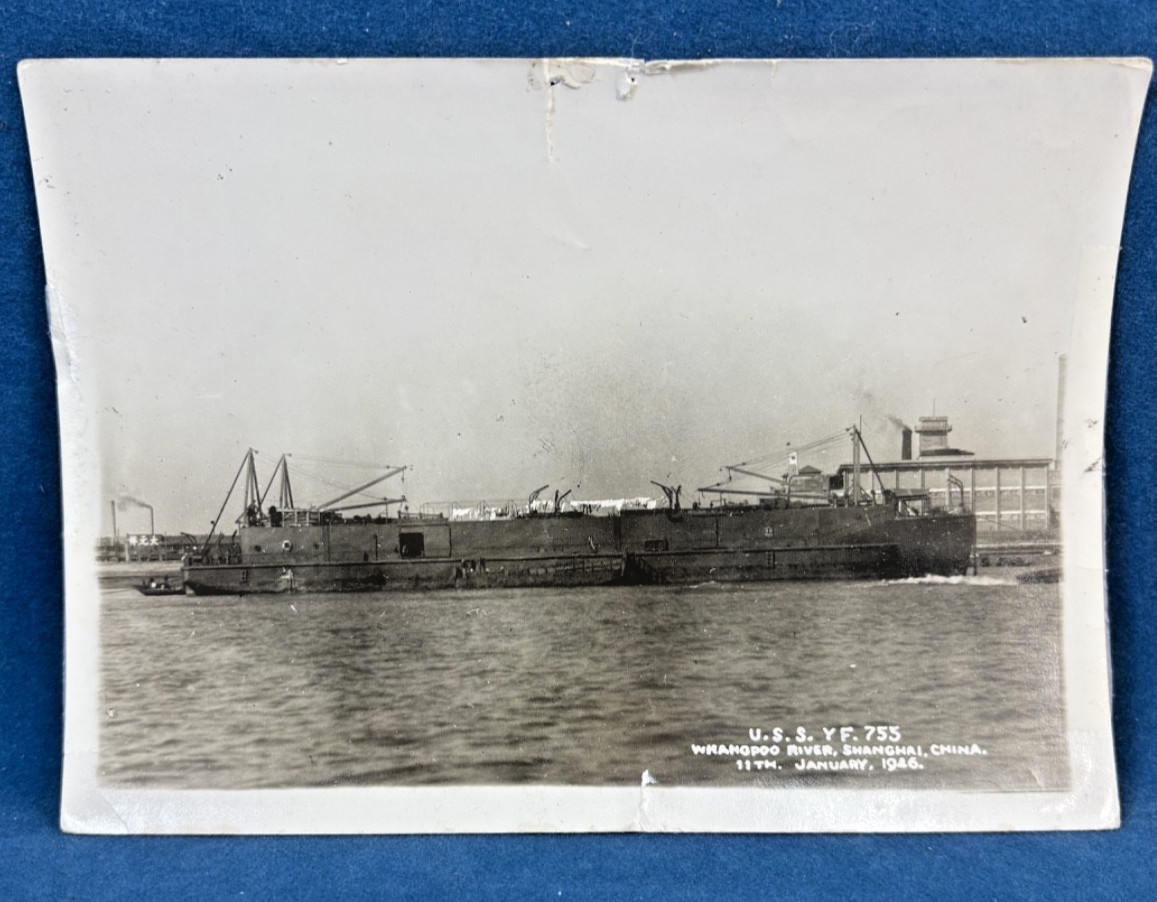 Original 1946 USS YF-753 US Navy Shanghai, China Whangpoo river 6\