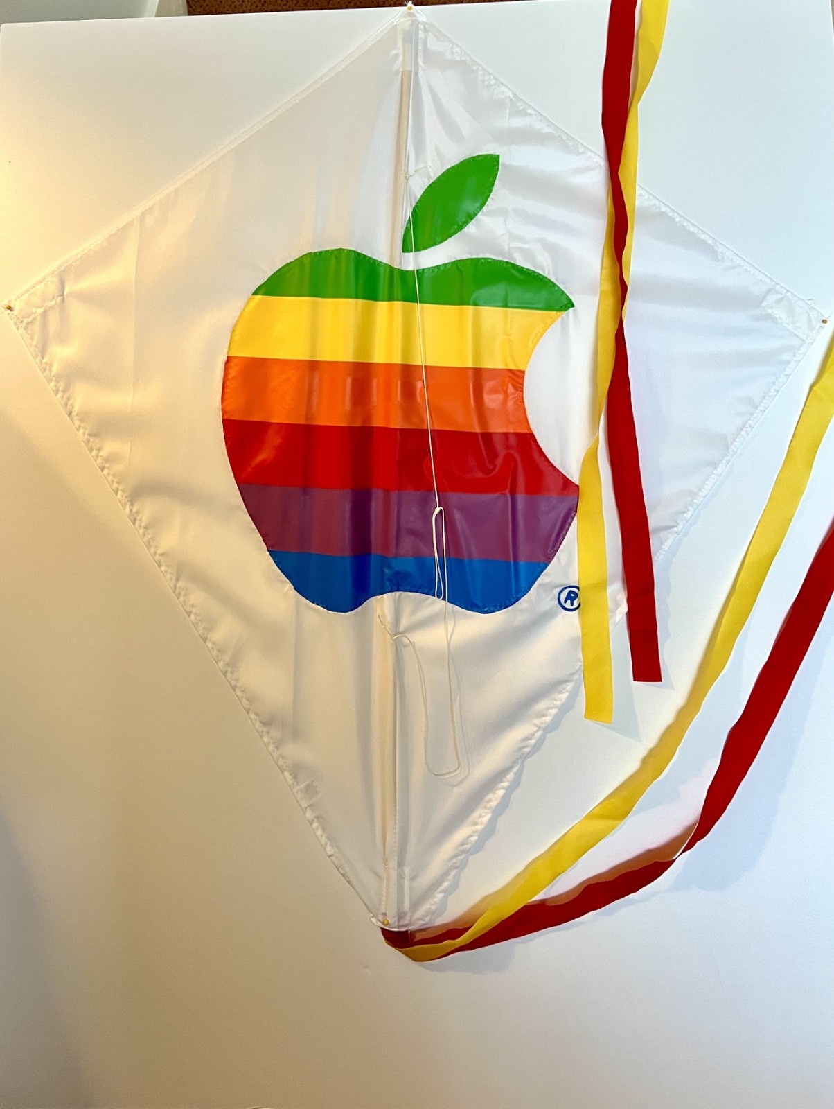 Vintage Apple Computer Kite - RARE (White with Rainbow logo) 1980's