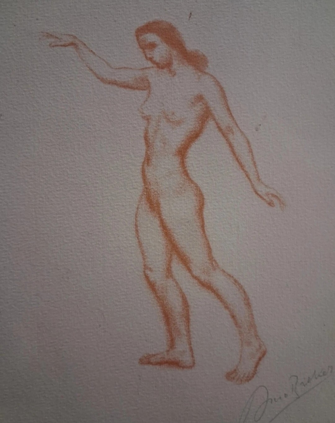 1940s WWII ARNO BREKER Greco Roman WOMAN German Ideal lithograph 6x8.5 signed