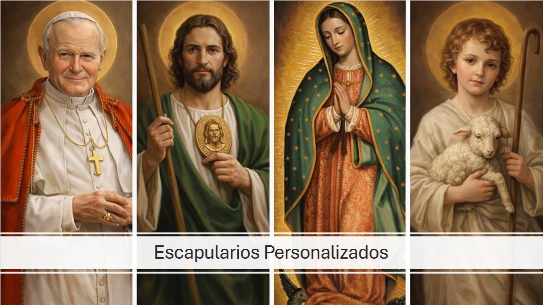 Personalized Catholic Kit Choose Your Saint Scapular Rosary Bracelet Keychain