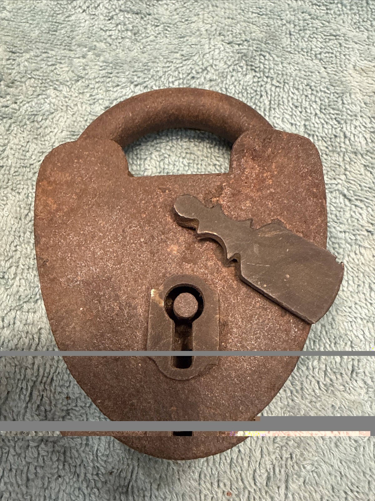 Antique Padlock Without The Key Rusty Lock Original Skeleton Key