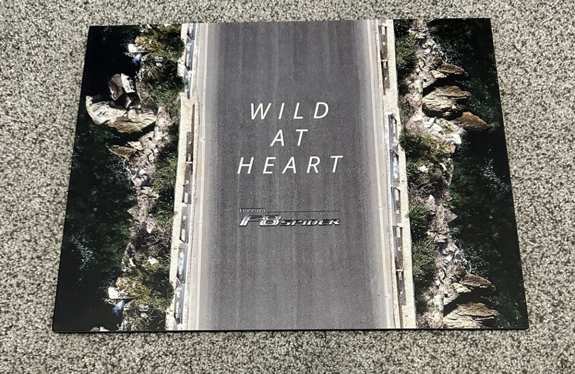 Ferrari Wild at Heart f8 spider brochure photos cardstock collectible sales item