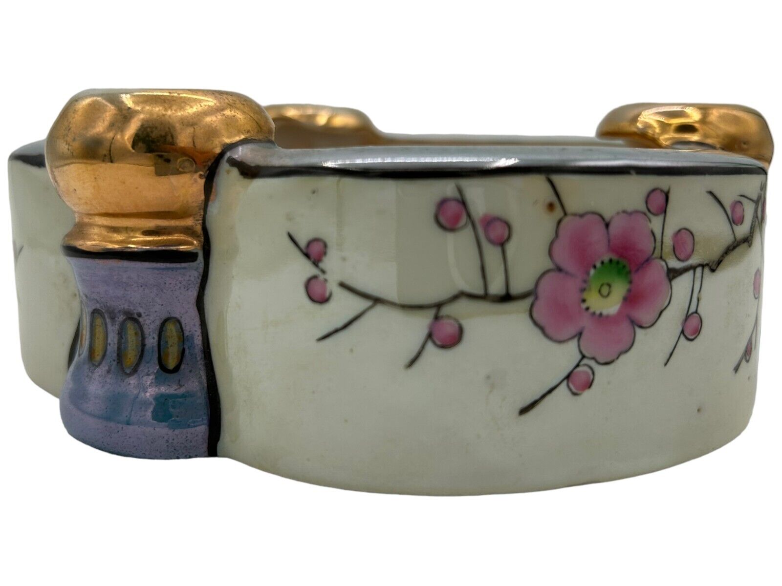 vintage handpainted lusterware japan ashtray