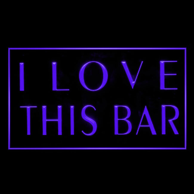 170150 I Love This Bar Pub Beer Rum Masculine Foam Display Neon Sign