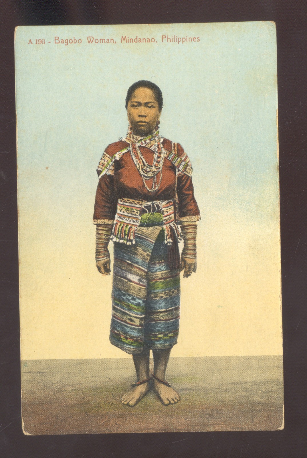 MINDANAO PHILIPPINES BAGOBO WOMAN NATIVE GIRL VINTAGE POSTCARD 1907