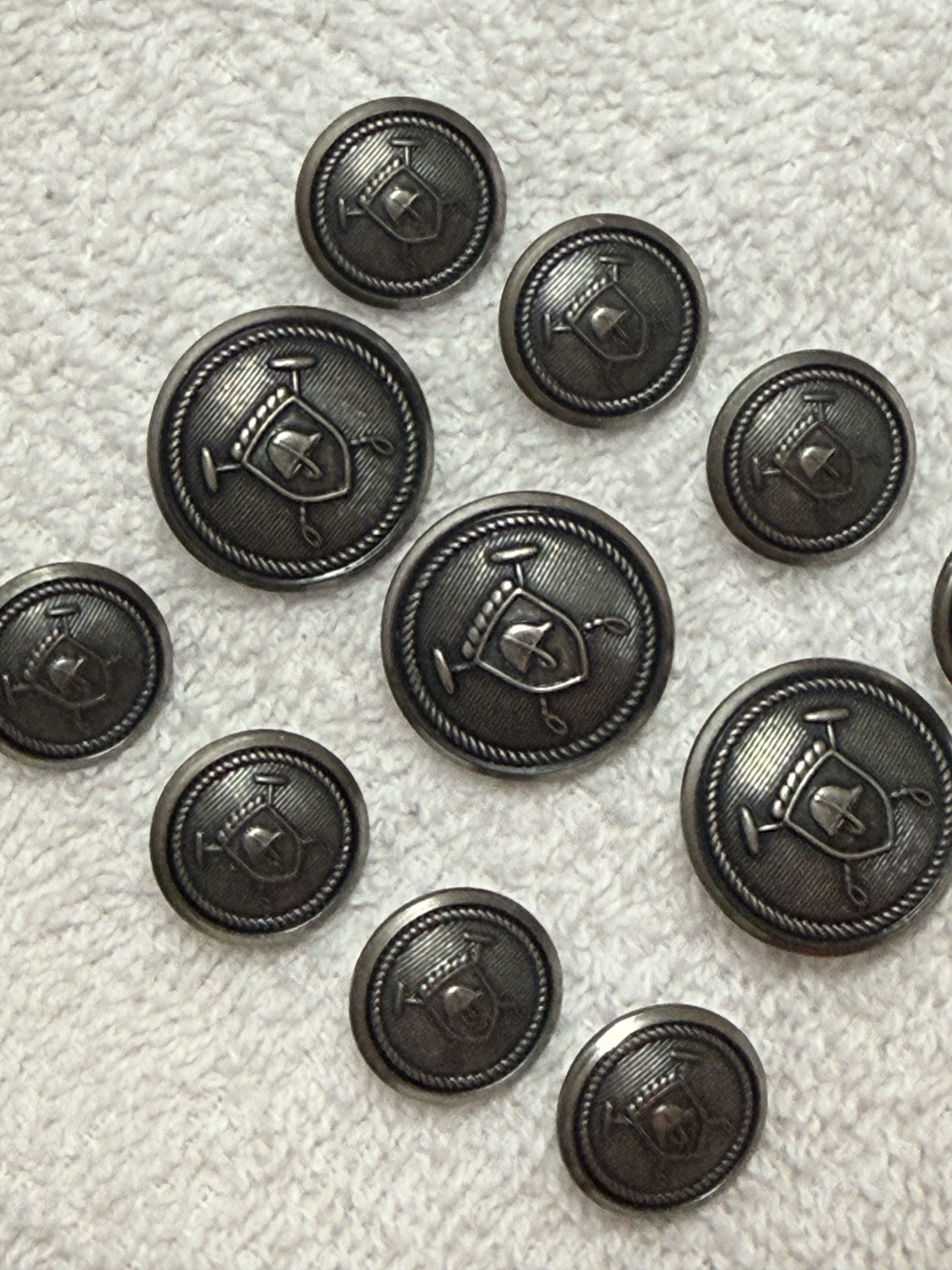 Polo Ralph Lauren Waterbury Button Set Pewter Crest And Mallet USA Vintage