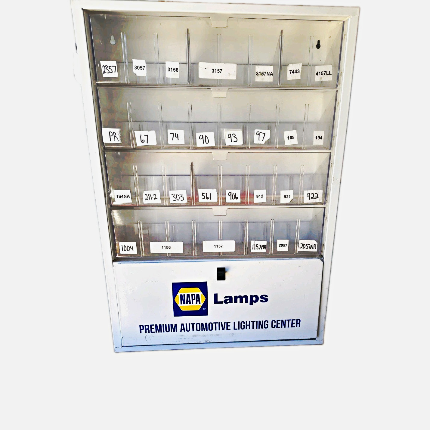 VINTAGE _ NAPA Lamps Automotive Lighting Center Store Display Case White.
